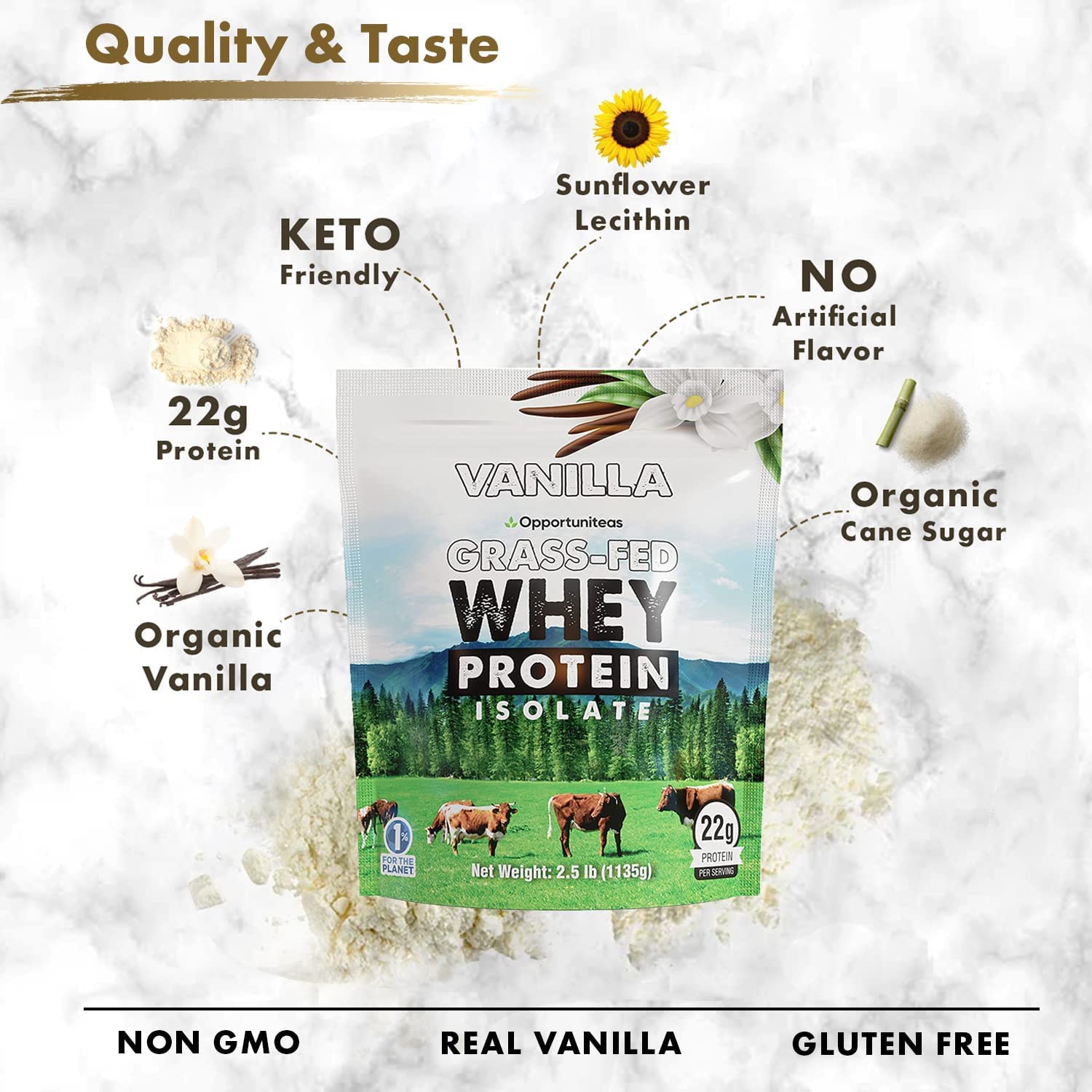 Opportuniteas Chocolate & Vanilla Whey Protein Powder Bundle - Grass Fed Whey Isolate Opportuniteas buy supplements canada