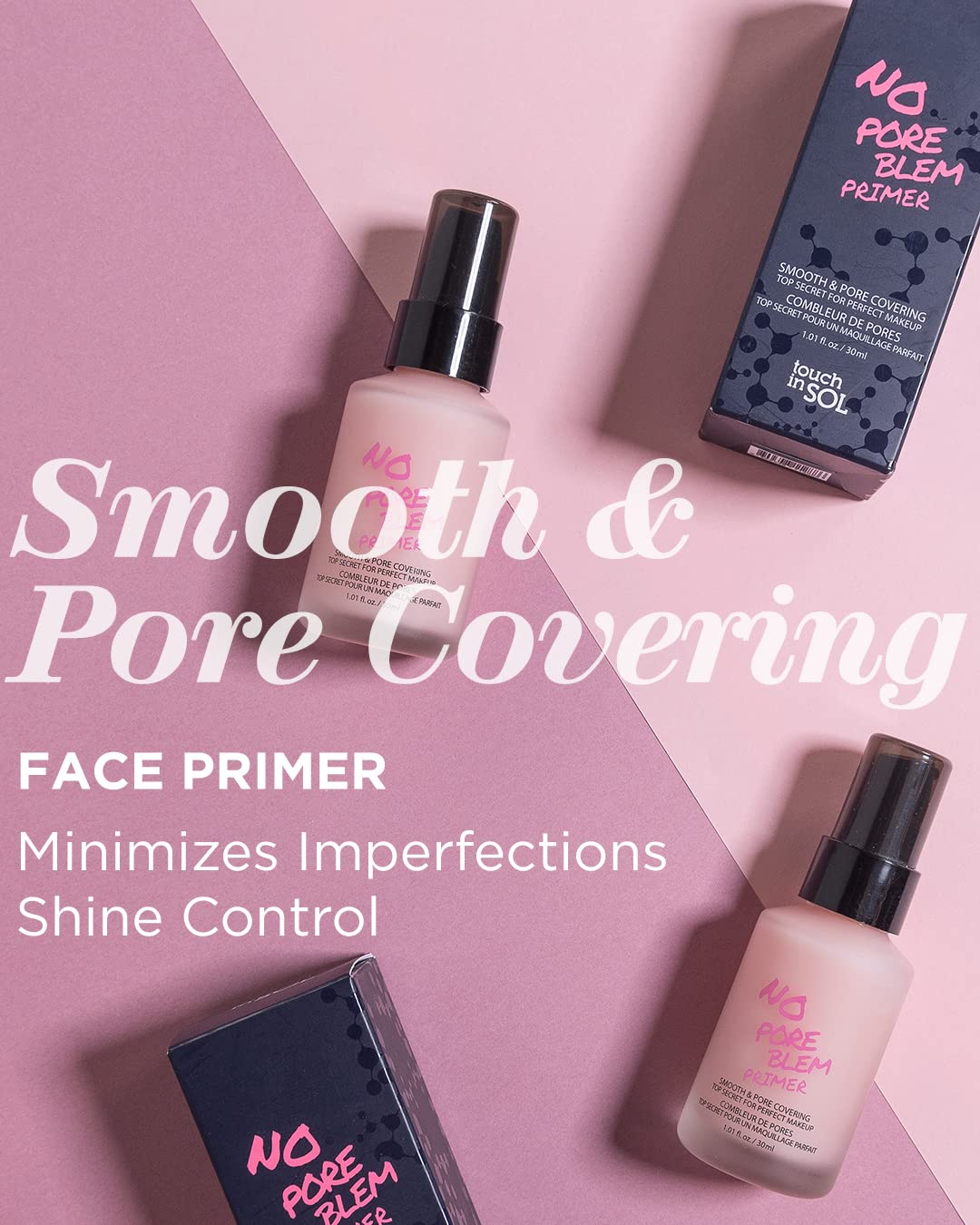 TOUCH IN SOL No Poreblem Primer – Pore Primer for Korean Makeup, Mattifying Primer for Oily Skin, Pore Eraser for Large Pores, Blurring Finish from K Beauty (1.01 fl.oz/30ml) Touch in Sol buy supplements canada