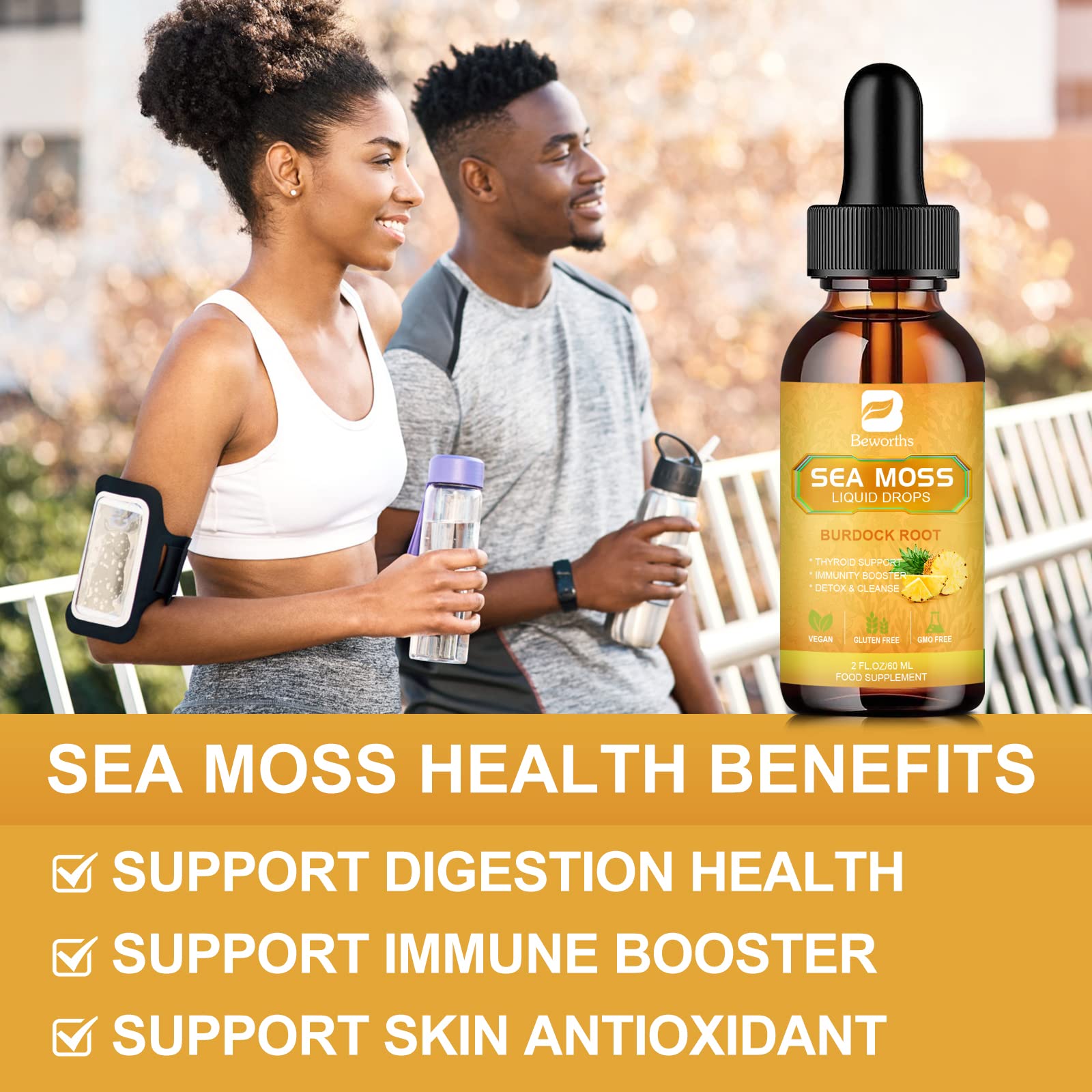 B BEWORTHS Sea Moss Liquid Drops - Organic Irish Sea Moss Gel with Burdock Root B BEWORTHS buy supplements canada