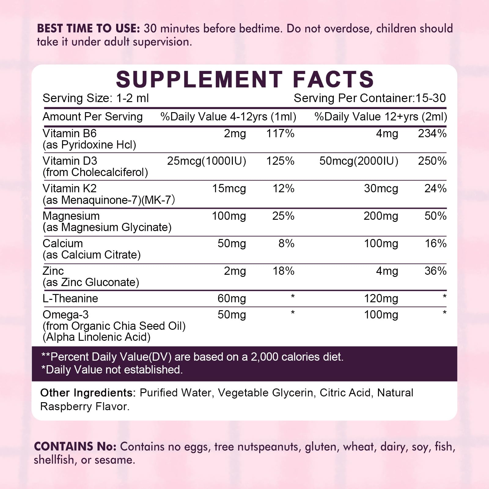 Kids Magnesium Glycinate Sleep Liquid Drops – Sleep & Calm Support with L-Theanine – Melatonin-Free, Sugar-Free Vegan Raspberry Supplement – 2 Bottles, 30ml Each LUCNVEM buy supplements canada