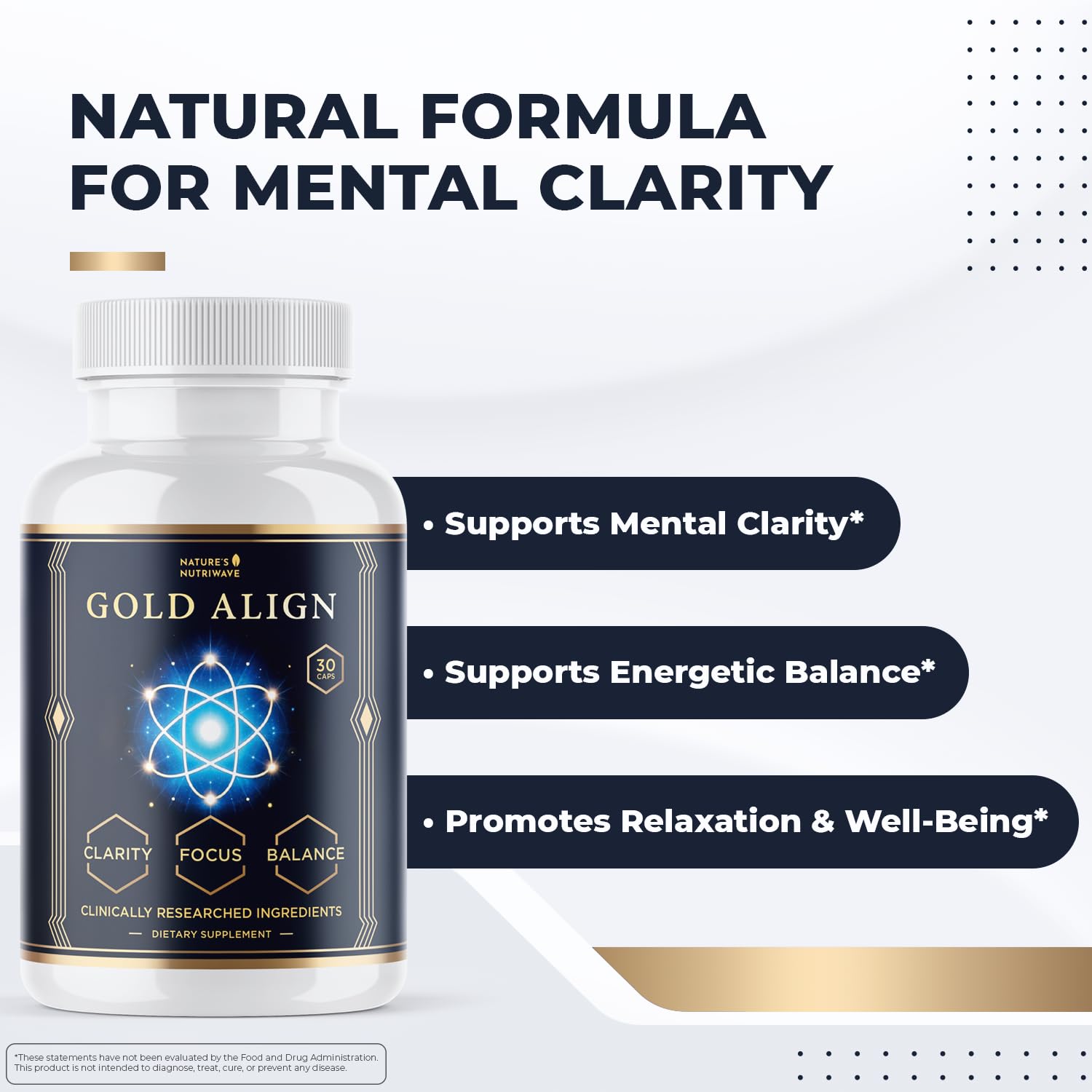 Gold Align - Holy Basil Capsules with Sage, Goldenseal, Monoatomic Gold - Herbal Supplement for Overall Health,100% Natural - Made in USA, Non-GMO, GMP-Certified - 30 Capsules, 1 Month Supply Nature’s NutriWave buy supplements canada
