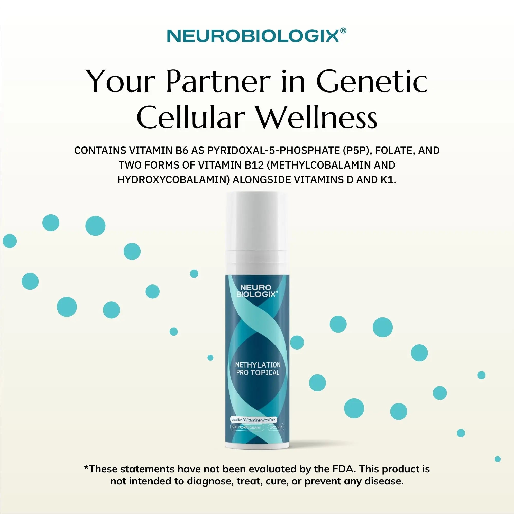 Neurobiologix Methylation Pro Topical for Men and Women, Bioactive B Vitamin Cream with Methylfolate, B6, B12, D3 & K1, Supports Cellular Energy Neurobiologix buy supplements canada