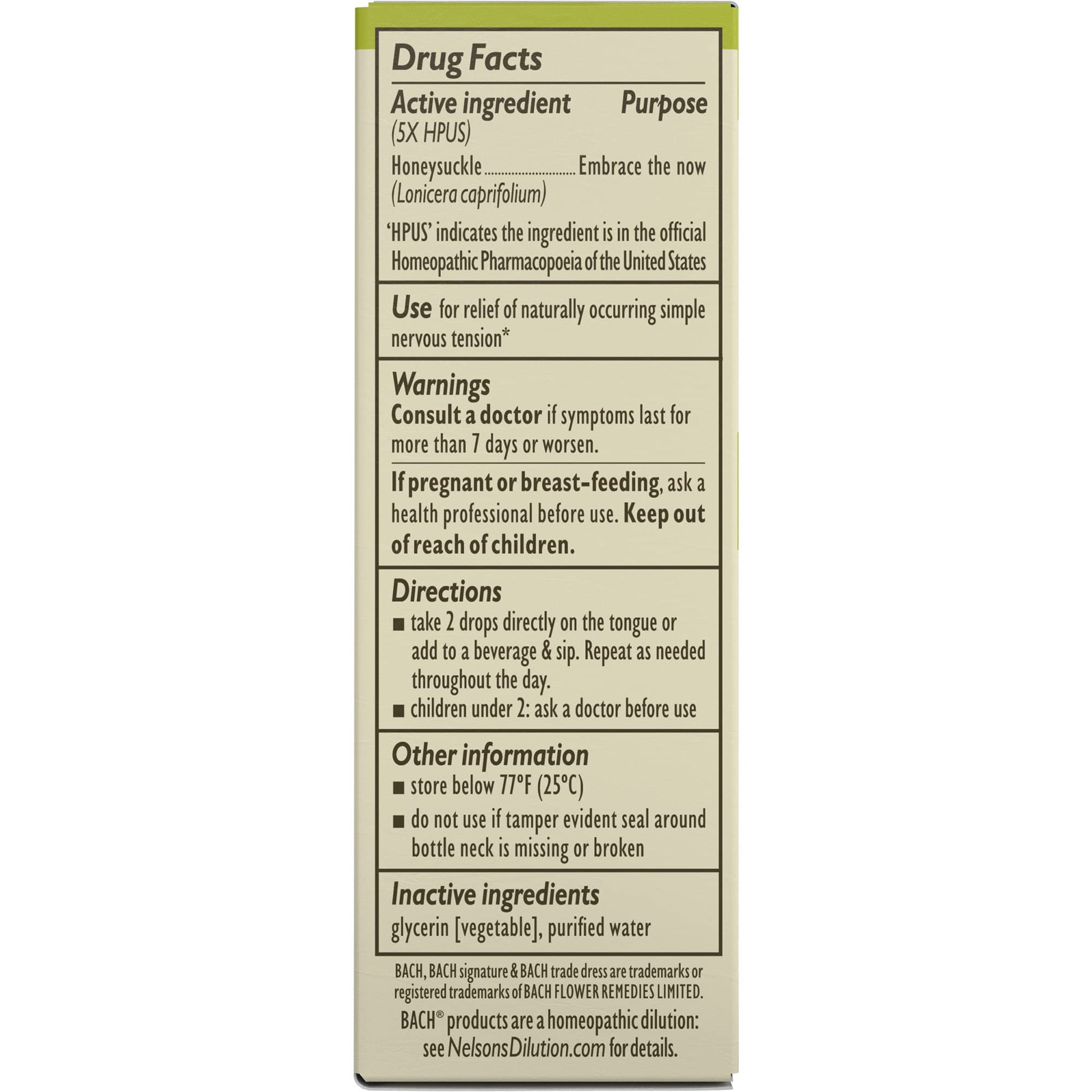 Bach Original Flower Remedies, Honeysuckle for Embracing The Now (Non-Alcohol Formula) Bach buy supplements canada