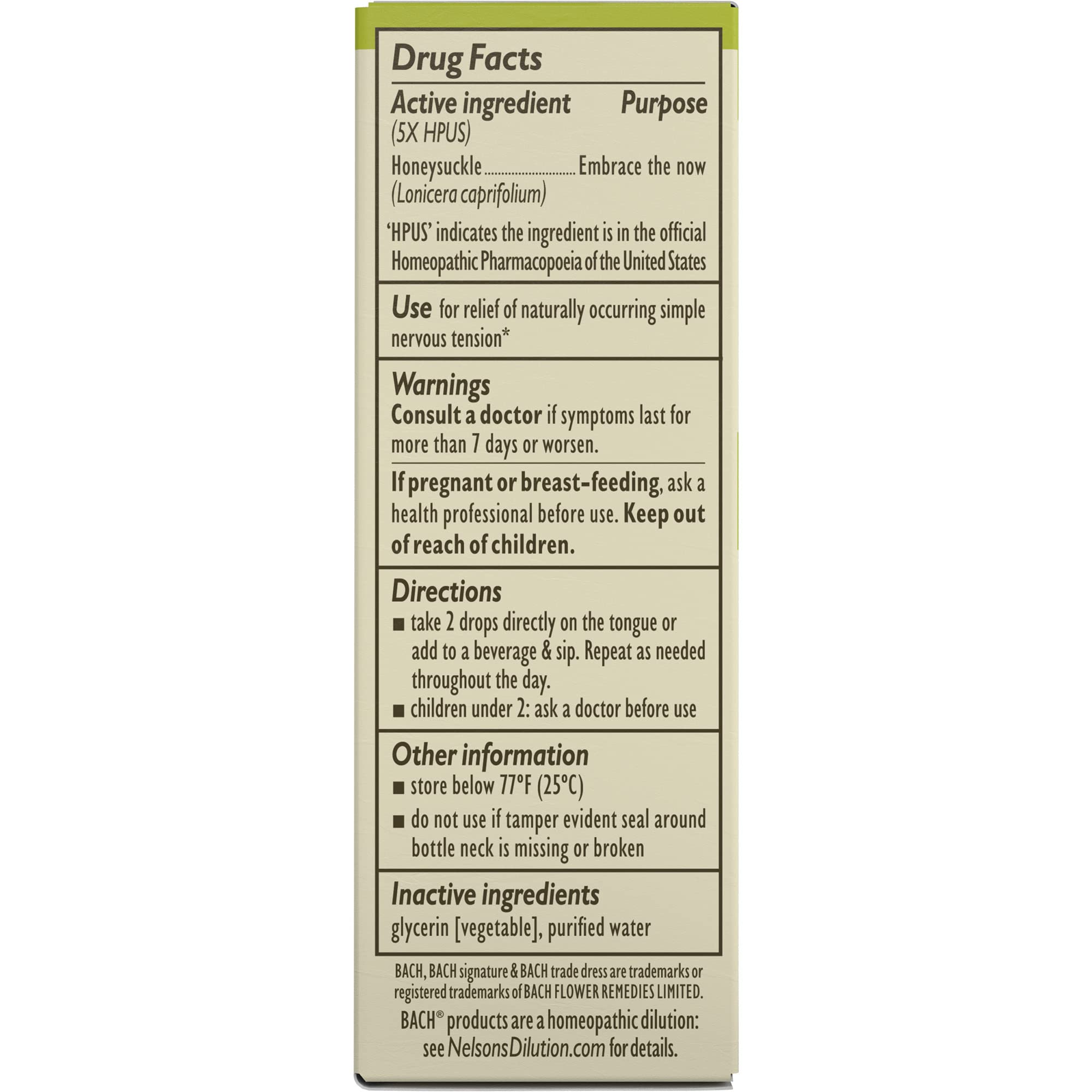 Bach Original Flower Remedies, Honeysuckle for Embracing The Now (Non-Alcohol Formula) Bach buy supplements canada