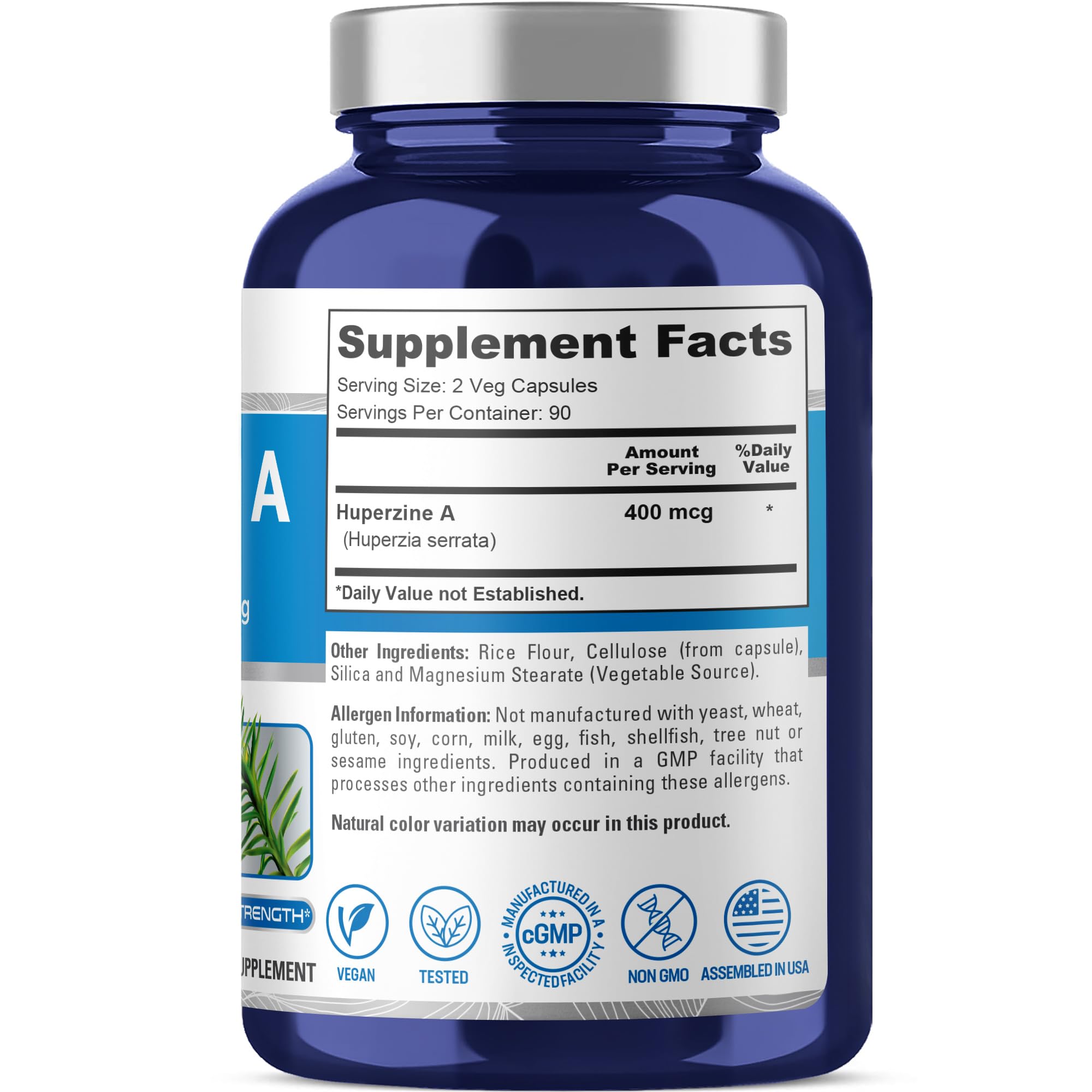 NusaPure Huperzine A 400mcg 180 Veggie Capsules (Vegetarian, Non-GMO, Vegan) NusaPure buy supplements canada