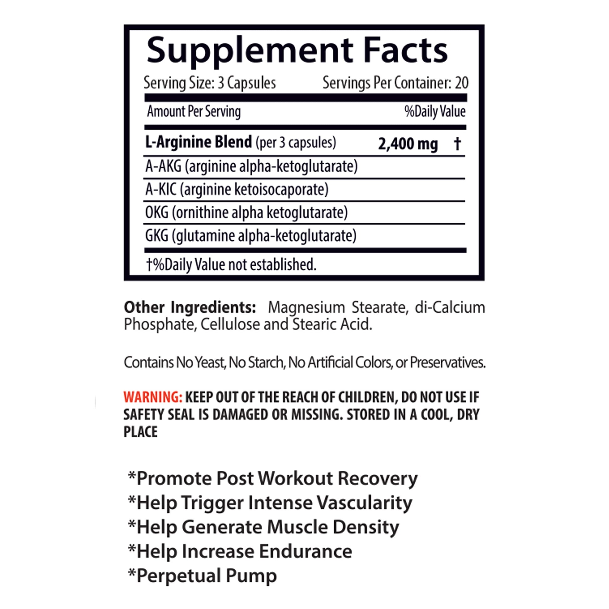 L-arginine Supplement - Nitric Oxide Booster 2400mg - Nitric Oxide Booster - pre Workout Sport Supplements buy supplements canada