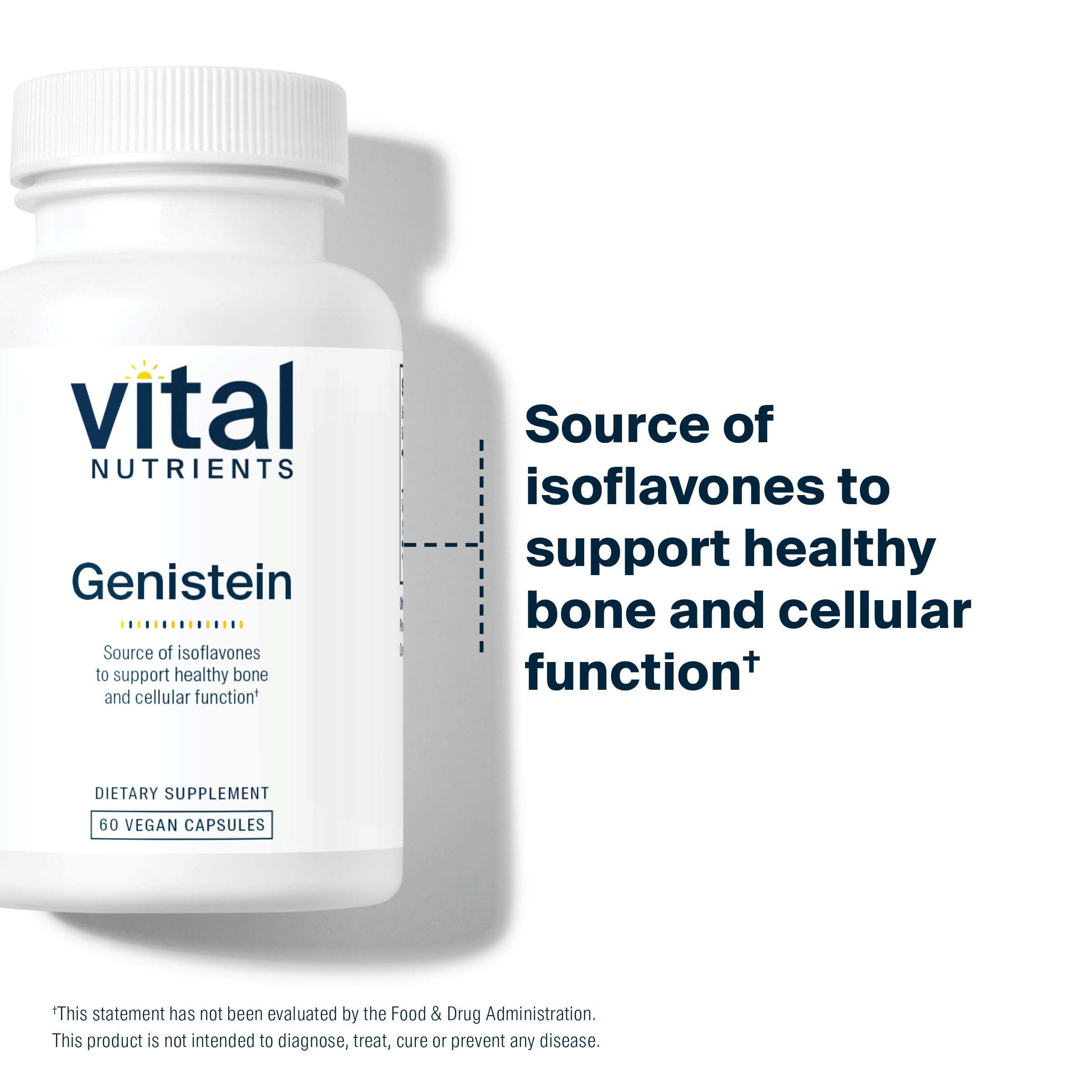 Vital Nutrients Genistein - Easily Absorbed Isoflavones for Bone Health Support* - Vegan Supplement - Gluten and Dairy Free - Non-GMO - 60 Capsules Vital Nutrients buy supplements canada