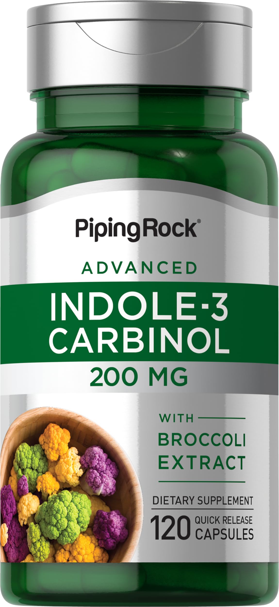 Piping Rock Indole 3 Carbinol | 200mg | 120 Capsules | I3C with Broccoli Extract | Non-GMO, Gluten Free Supplement Piping Rock buy supplements canada