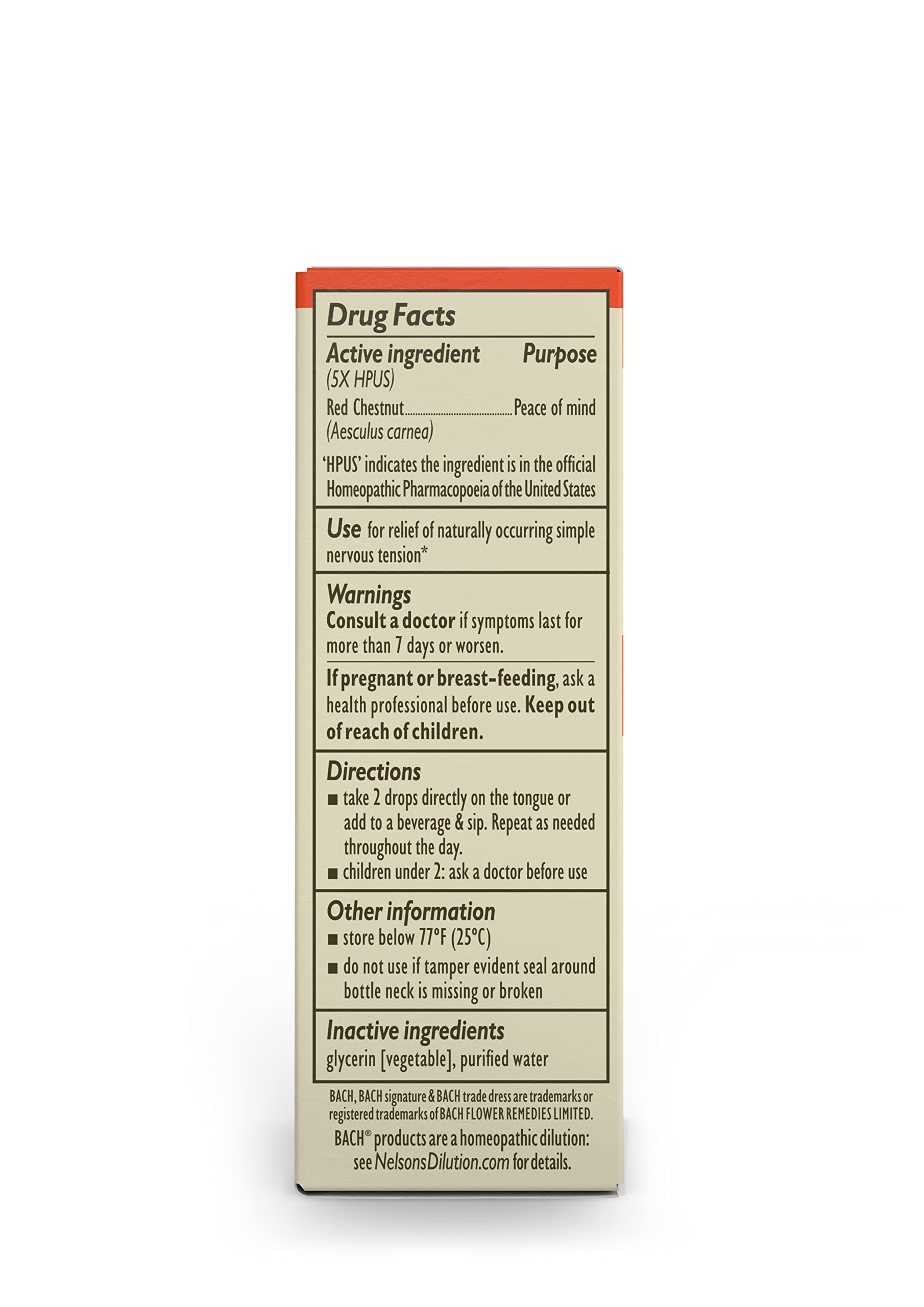 Bach Original Flower Remedies, Red Chestnut for Peace of Mind (Non-Alcohol Formula) Bach buy supplements canada
