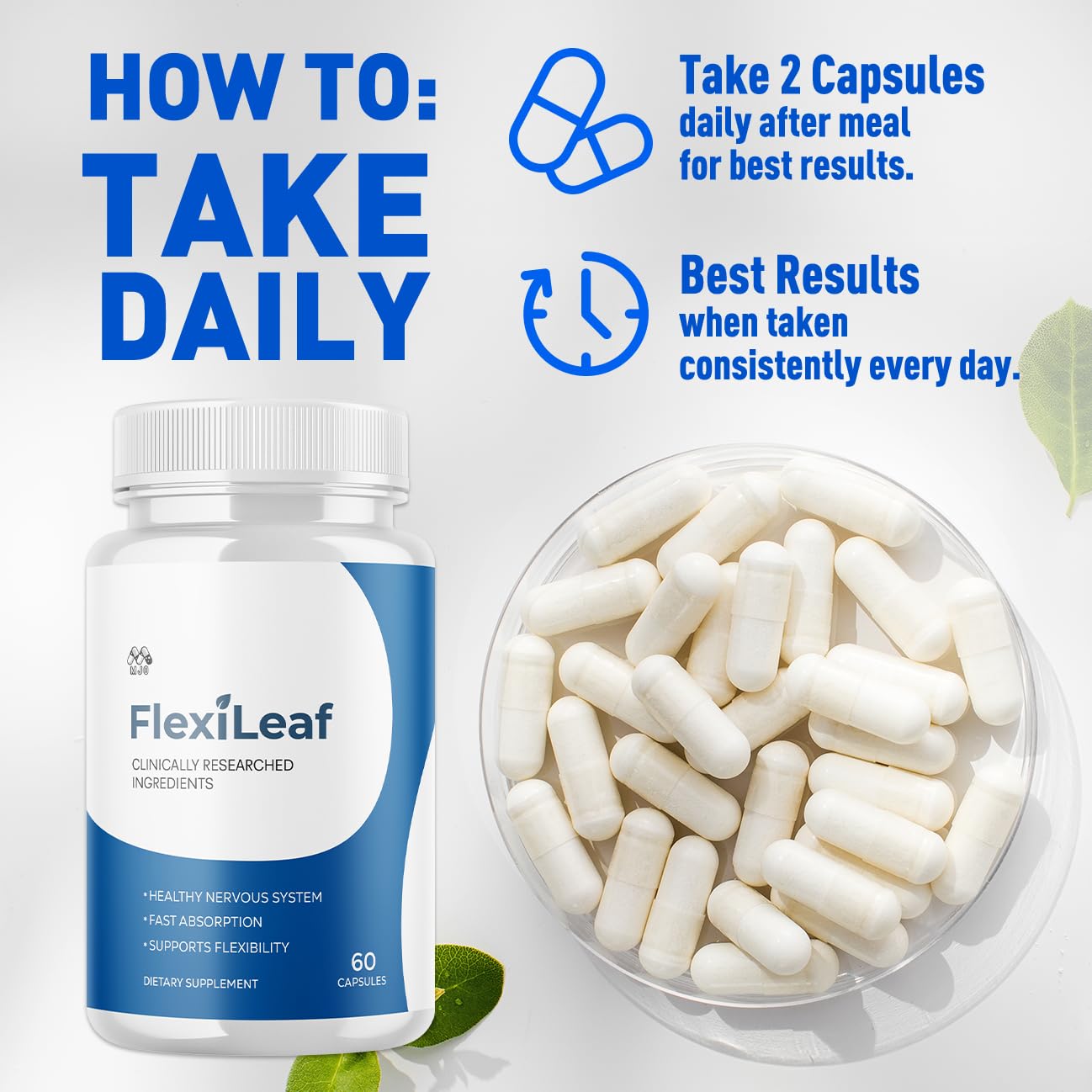 Flexileaf Capsules, Official Flexileaf Pills with All Natural Ingredients, Advanced Health and Overall Wellness Multivitamin Supplement, Flexoleaf Maximum Strength Support Formula (60 Capsules) MJO buy supplements canada