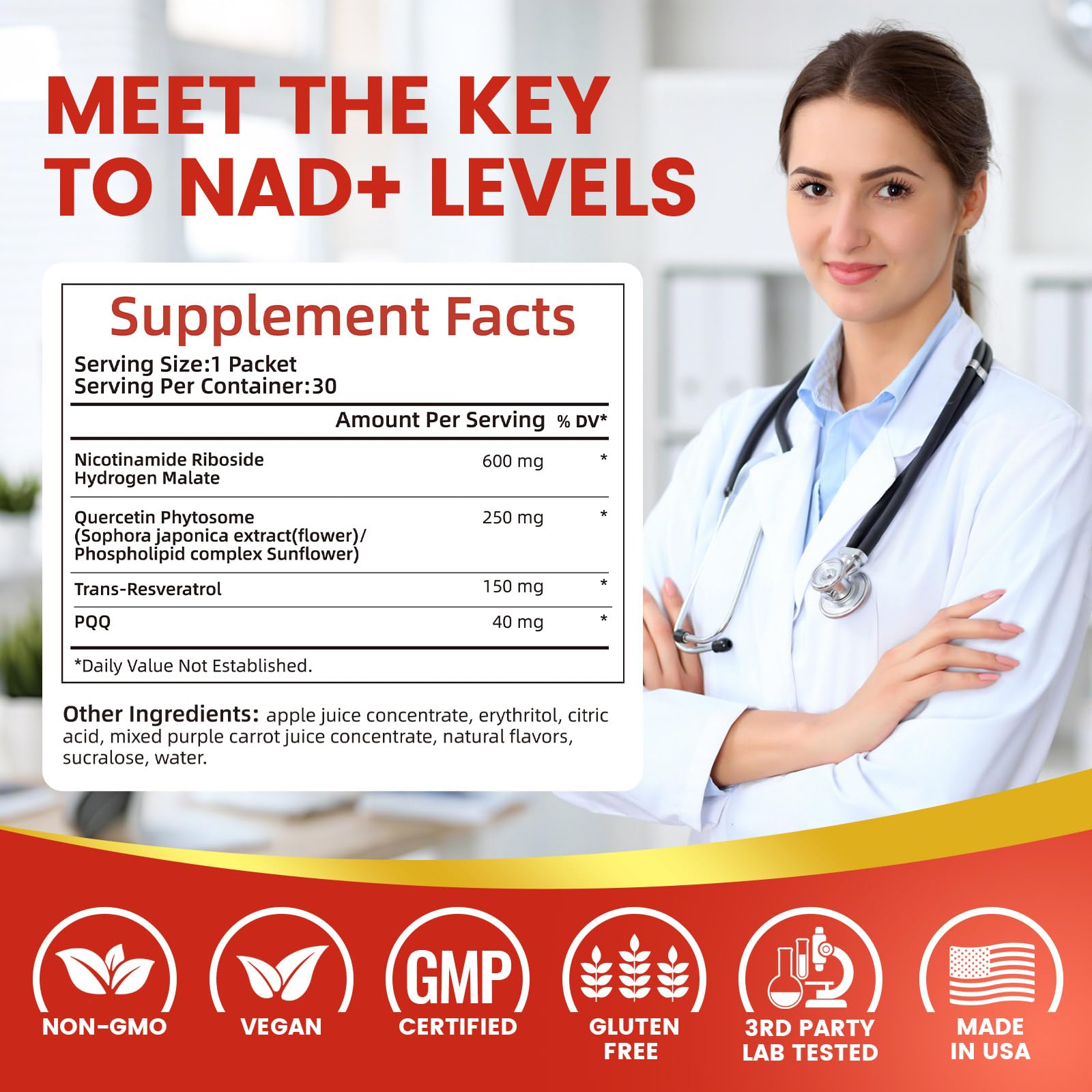 NIUSISE NAD Supplement, NAD+ Liquid, 1000mg Enhanced Formula with PQQ, Nicotinamide Riboside & Resveratrol, Advanced Anti-Aging Support for Men & Women, Sustained Energy, Vitality Boost (30 Packets) NIUSISE buy supplements canada