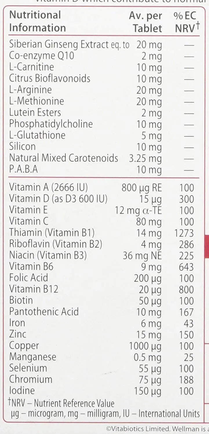 Wellman 4 X 50+ 30 Tablets Wellman buy supplements canada