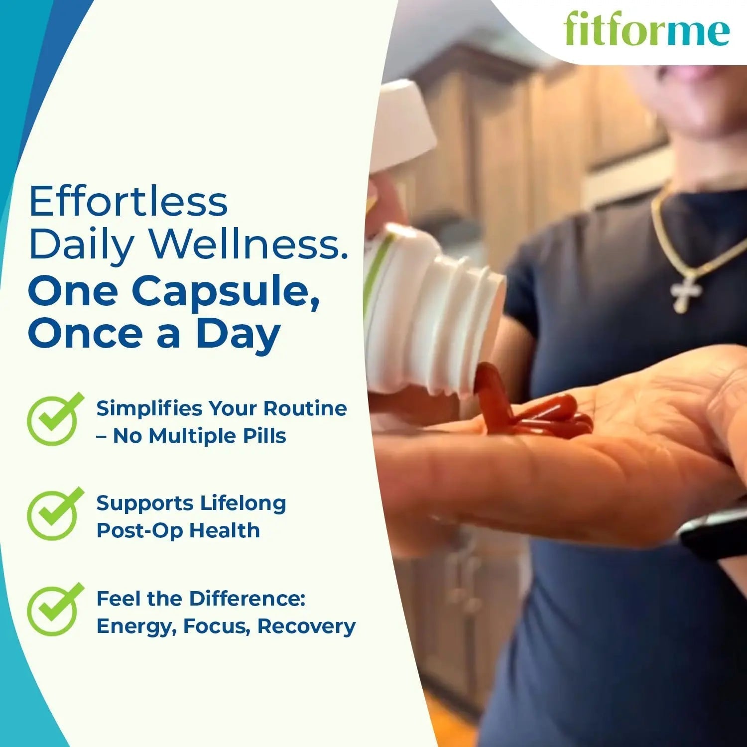 FitForMe Bariatric Multivitamin, Tailored for Gastric Sleeve Surgery – One-a-Day Capsule, 30-Day Supply, Easy-to-Swallow WLS Optimum Capsule FitForMe buy supplements canada