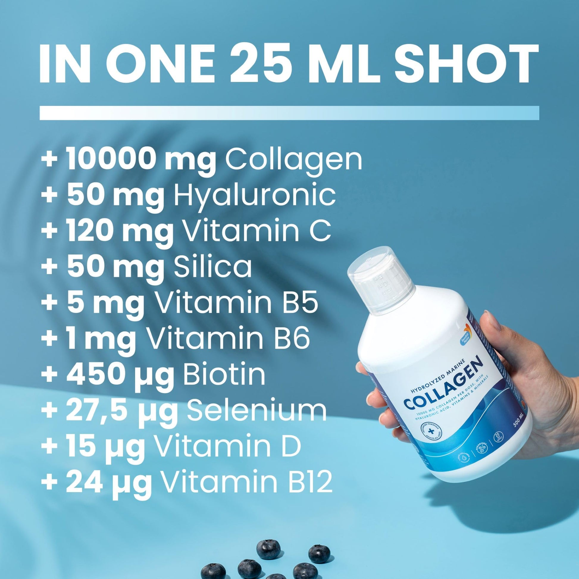 Swedish Nutra 10,000 mg Hydrolyzed Marine Collagen Liquid Supplement - 500 ml, 20 Day Supply | Hyaluronic Acid, Biotin & Vitamin C for Healthy Hair, Skin, Nails & Joints | For Men & Women | Sugar-Free Swedish Nutra buy supplements canada