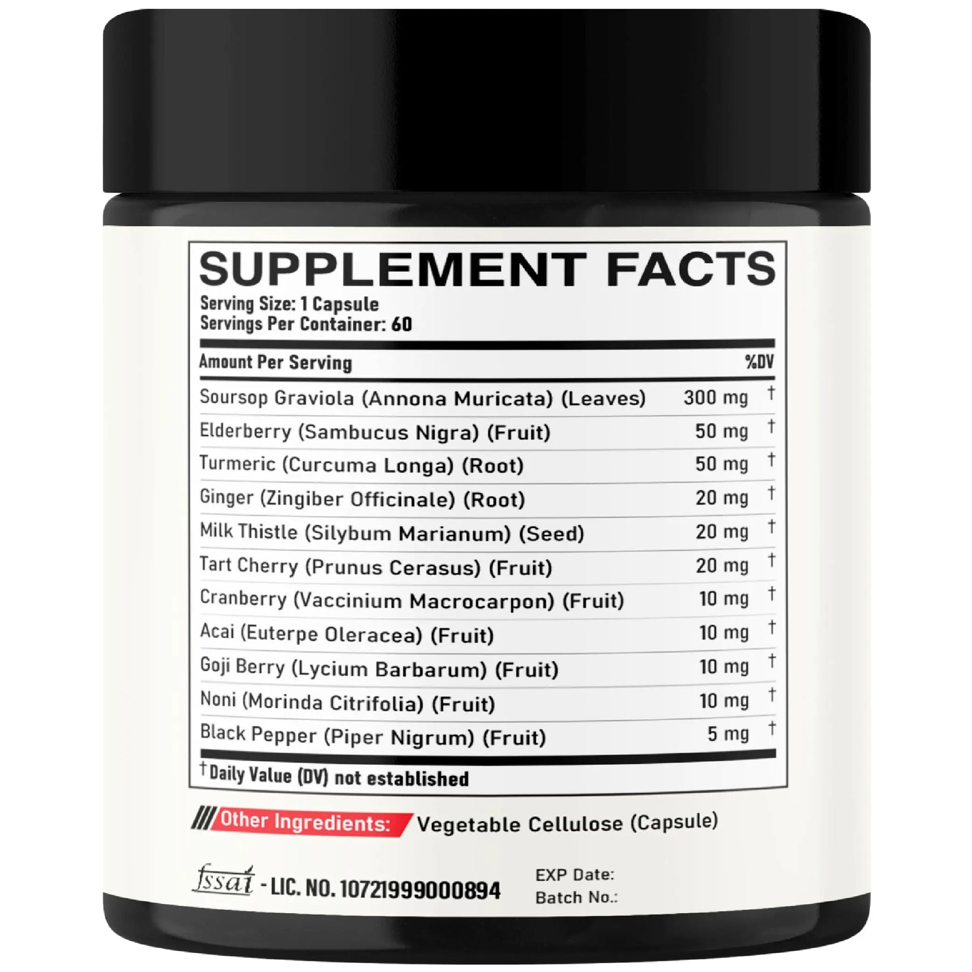 DEDICAD 11in1 Graviola Soursop Capsules - Blended with Elderberry, Turmeric, Ginger, Milk Thistle, Cranberry & More - Support Positive Mood, Immune System & Body Management DEDICAD buy supplements canada