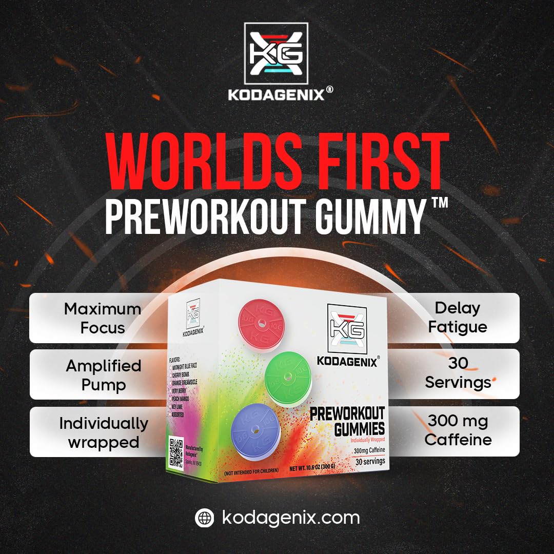 Kodagenix Pre Workout Gummies for Men and Women with Caffeine, L-Citrulline and Beta Kodagenix buy supplements canada