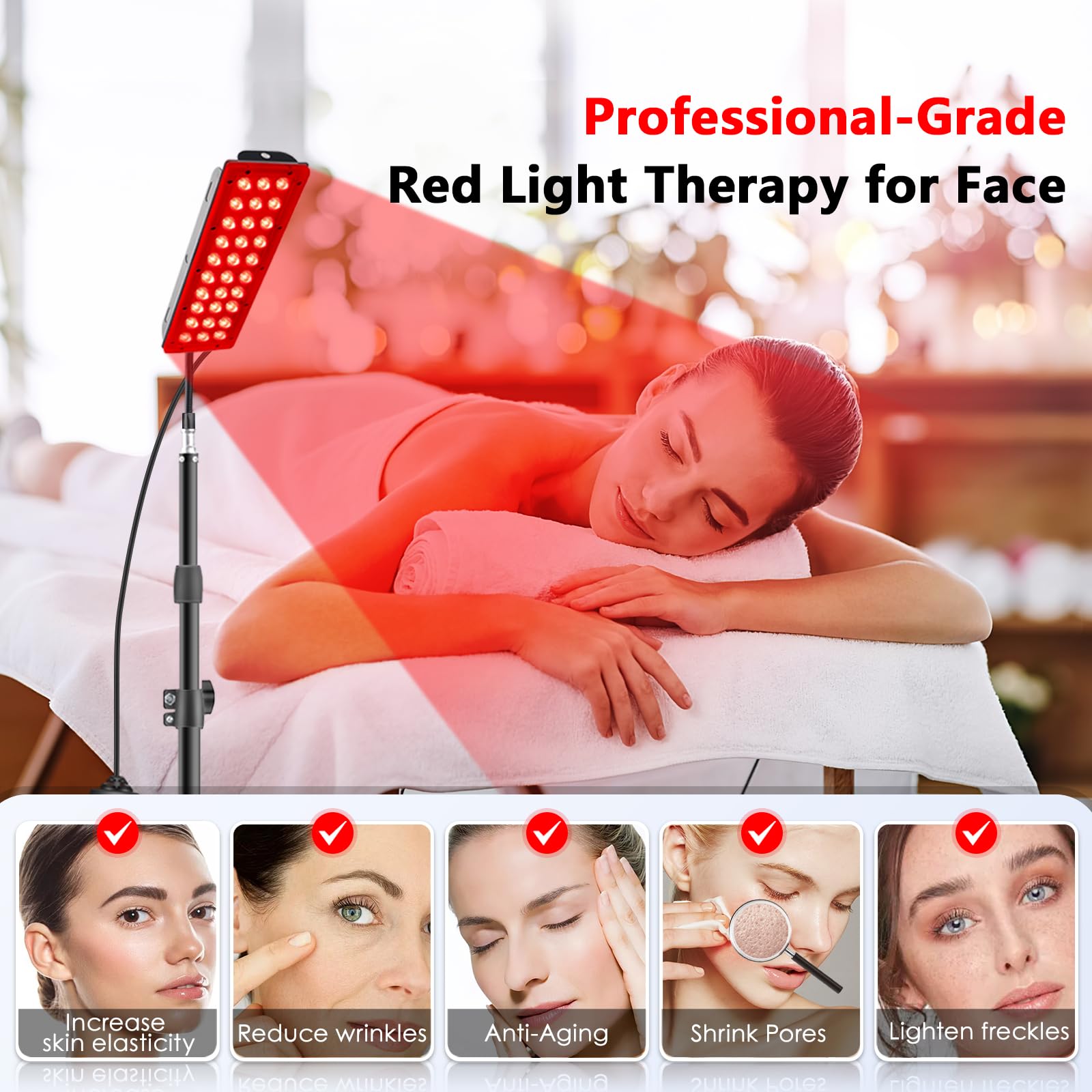 RUISQM Red Light Therapy Lamp, Infrared Light Therapy with Stand - 660nm Redlight & 850nm RUISQM buy supplements canada