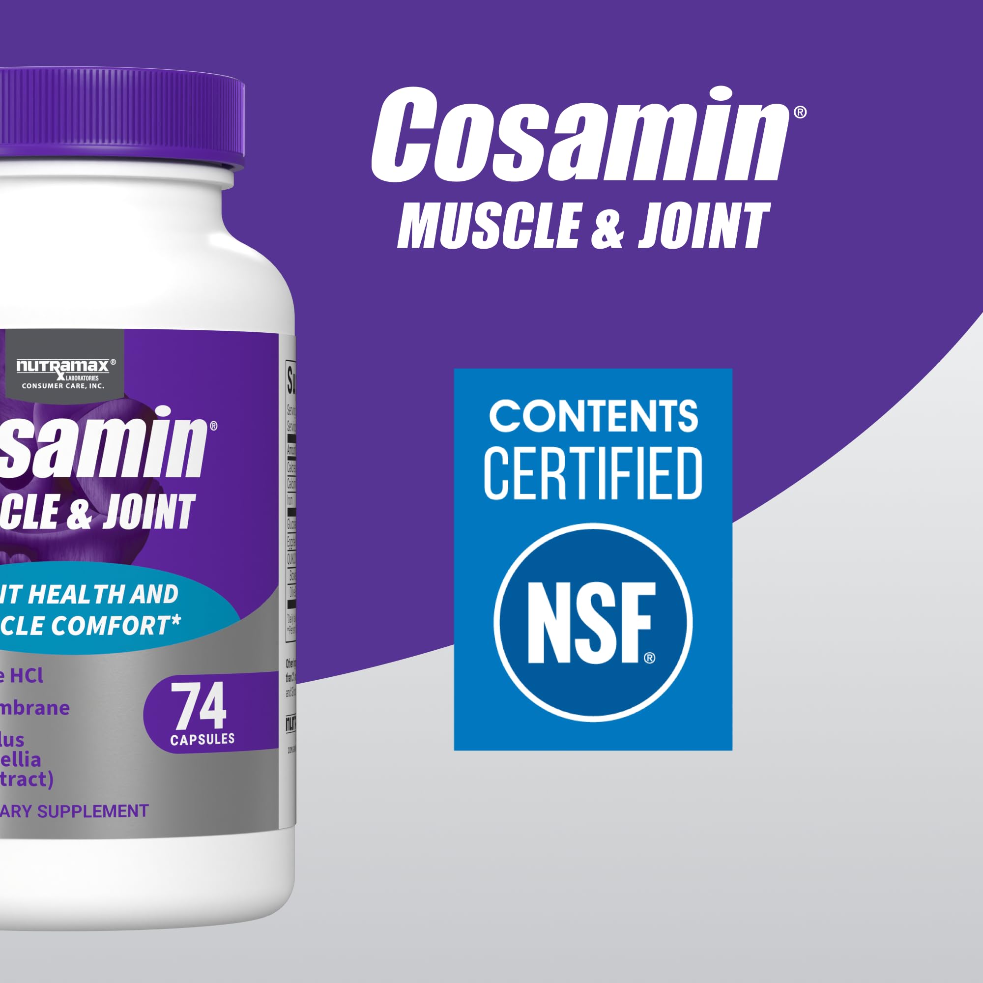 Cosamin Nutramax Muscle & Joint, Works to Decrease Cartilage Breakdown, Joint Health Supplement, Adult Men and Women Joint Health, 74 Capsules Cosamin buy supplements canada