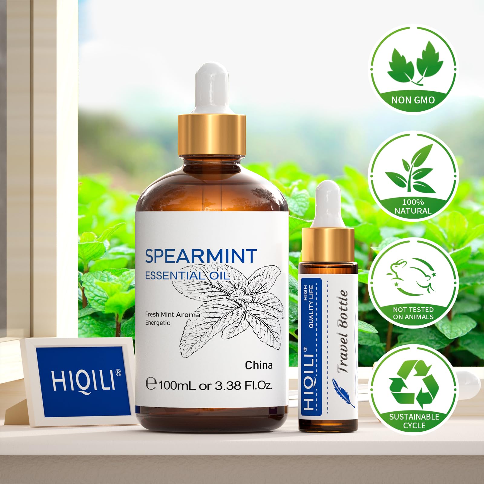 HIQILI 100ML Spearmint Essential Oil for Skin Care -100% Pure Treatment Grade - 3.38 Fl Oz. HIQILI buy supplements canada