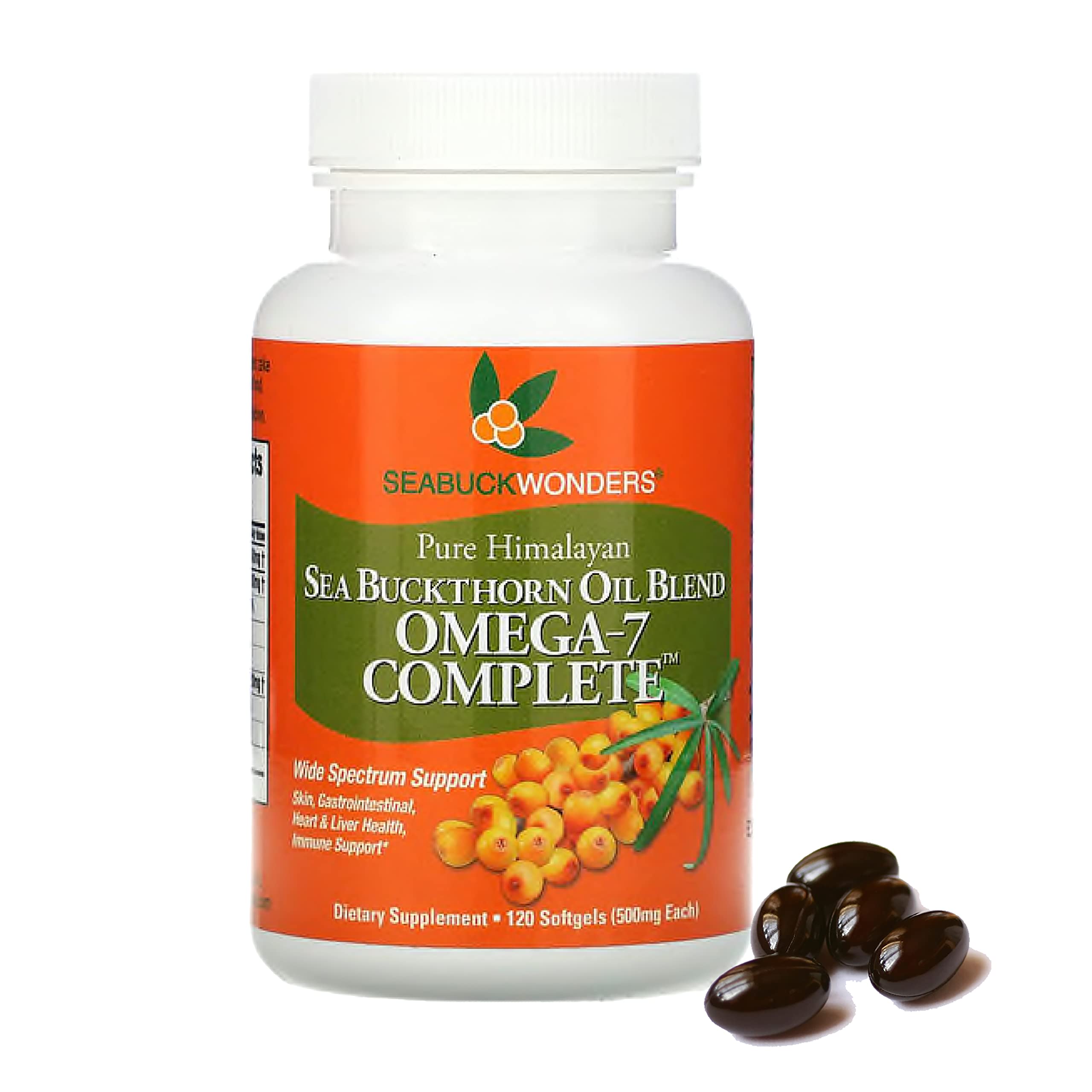 SeabuckWonders Sea Buckthorn Oil Blend, Omega-7 Complete, Max Potency, 120 Count SEABUCKWONDERS buy supplements canada