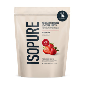 Isopure Low Carb 100% Pure Whey Isolate Protein Powder, Lactose Free, Gluten Free, With Vitamins, Strawberry, 25g Protein Per Serving, 1 Lb, 14 Servings (Packaging May Vary) Isopure buy supplements canada