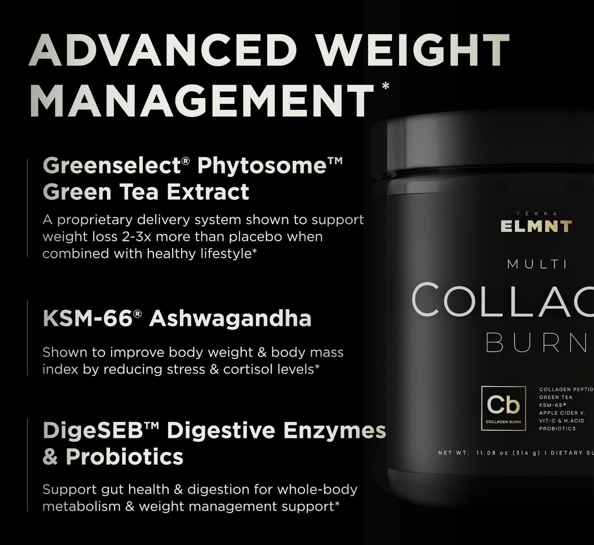 Super Collagen Powder for Women Weight Loss + Beauty w. Probiotics, Hyaluronic Acid, ACV, KSM-66, Biotin - Premium Multi Collagen Peptides Protein Supplement TERRA ELMNT buy supplements canada