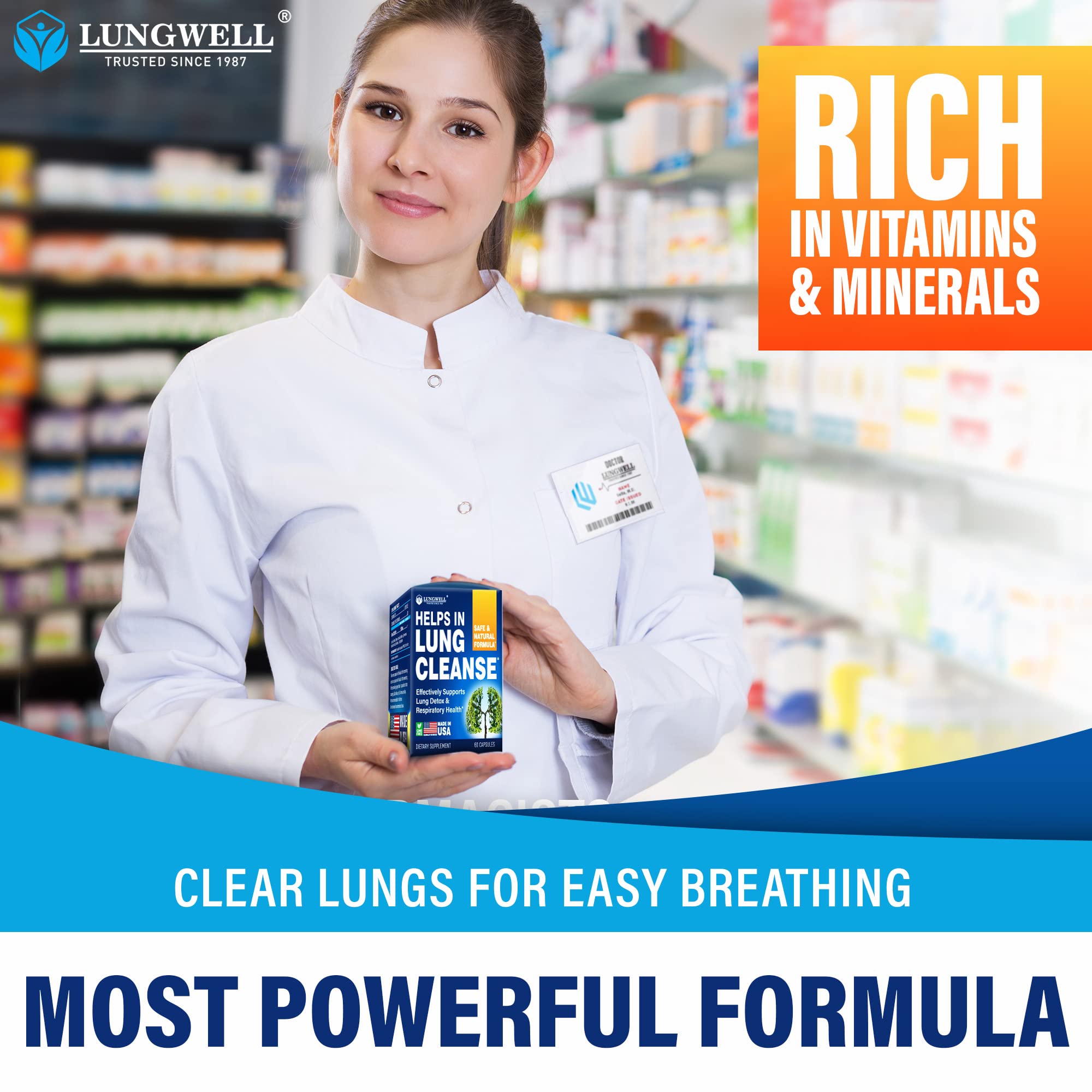 LUNGWELL Quit Smoking Aid - Made in USA - Helps to Clear Lungs & Stop LUNGWELL buy supplements canada