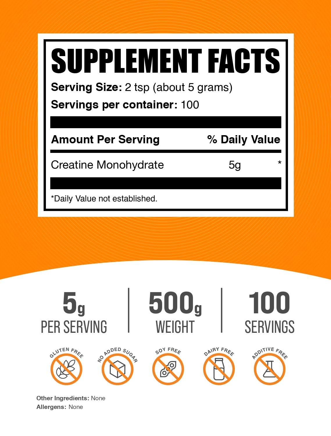 BulkSupplements.com Creatine Monohydrate Powder - Micronized Creatine Powder, Unflavored - Pure & Gluten Free, 5g per Serving, 500g (1.1 lbs) (Pack of 1) BulkSupplements buy supplements canada