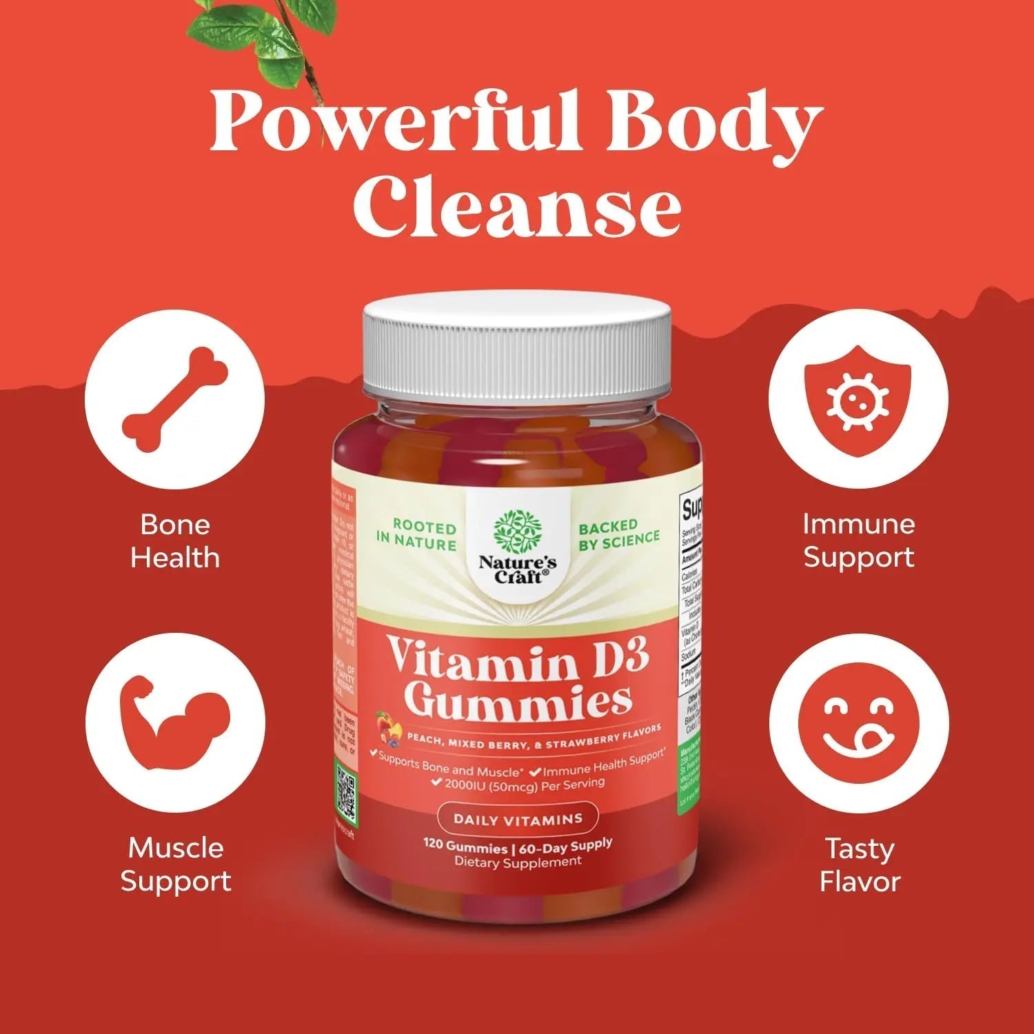 Bundle of Potent Daily Multivitamin Gummies - Wellness Blend of Vitamin D A C E B12 Zinc & Biotin for Energy & Immunity and Vitamin D3 Gummies Natures Craft buy supplements canada