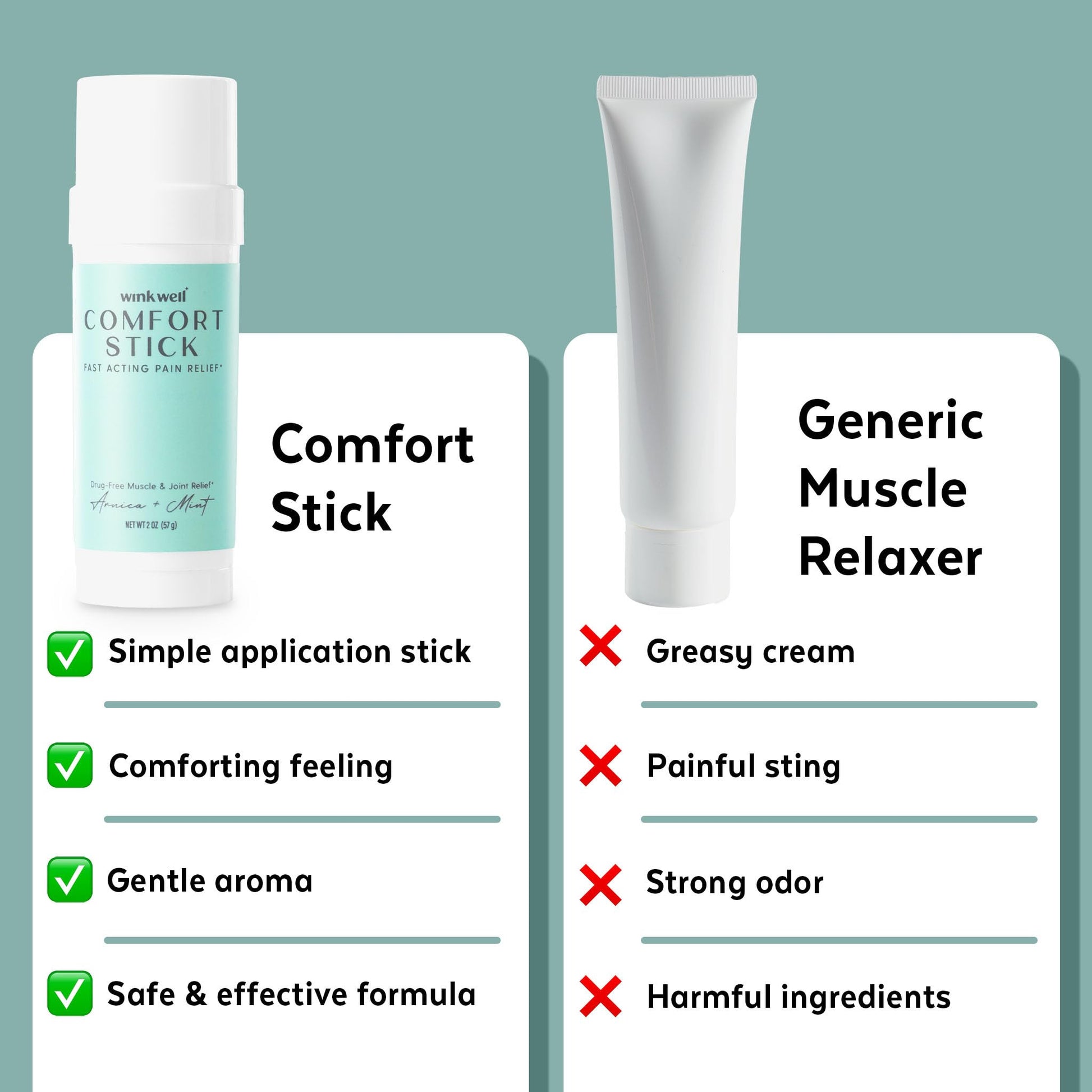 Wink Well Comfort Stick | Extra Strength Natural Muscle Relief | No-Mess roll on Stick | Joint Relief Wink Naturals buy supplements canada