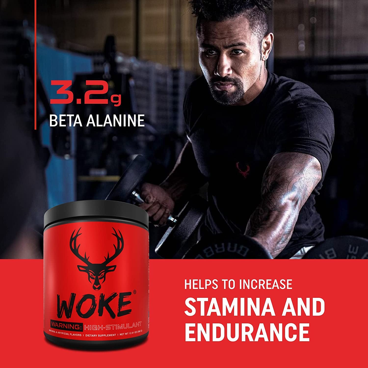 Bucked Up - Woke - HIGH STIM Pre Workout - Best Tasting - Focus Nootropic, Pump, Strength and Growth, 30 Servings (Rocket Pop) Bucked Up buy supplements canada
