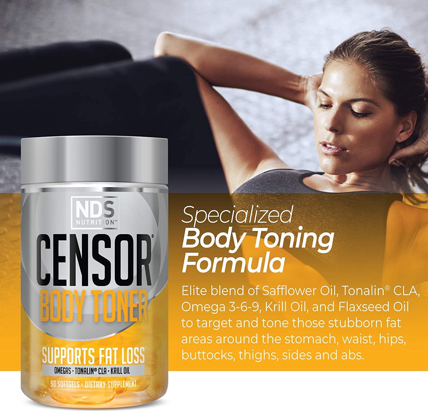 Censor NDS Nutrition Fat Loss and Body Toner with CLA, Fish Oil, Safflower and Omega 3-6-9 Blend Censor buy supplements canada
