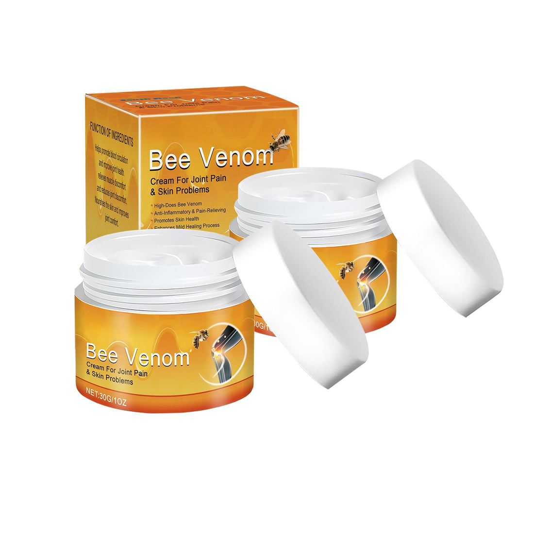 2 PCS Bee Venom Joint and Bone Cream, Bees Venoms Cream Relief Gel for Back, Knee, Hands, Neck, Feet Generic buy supplements canada