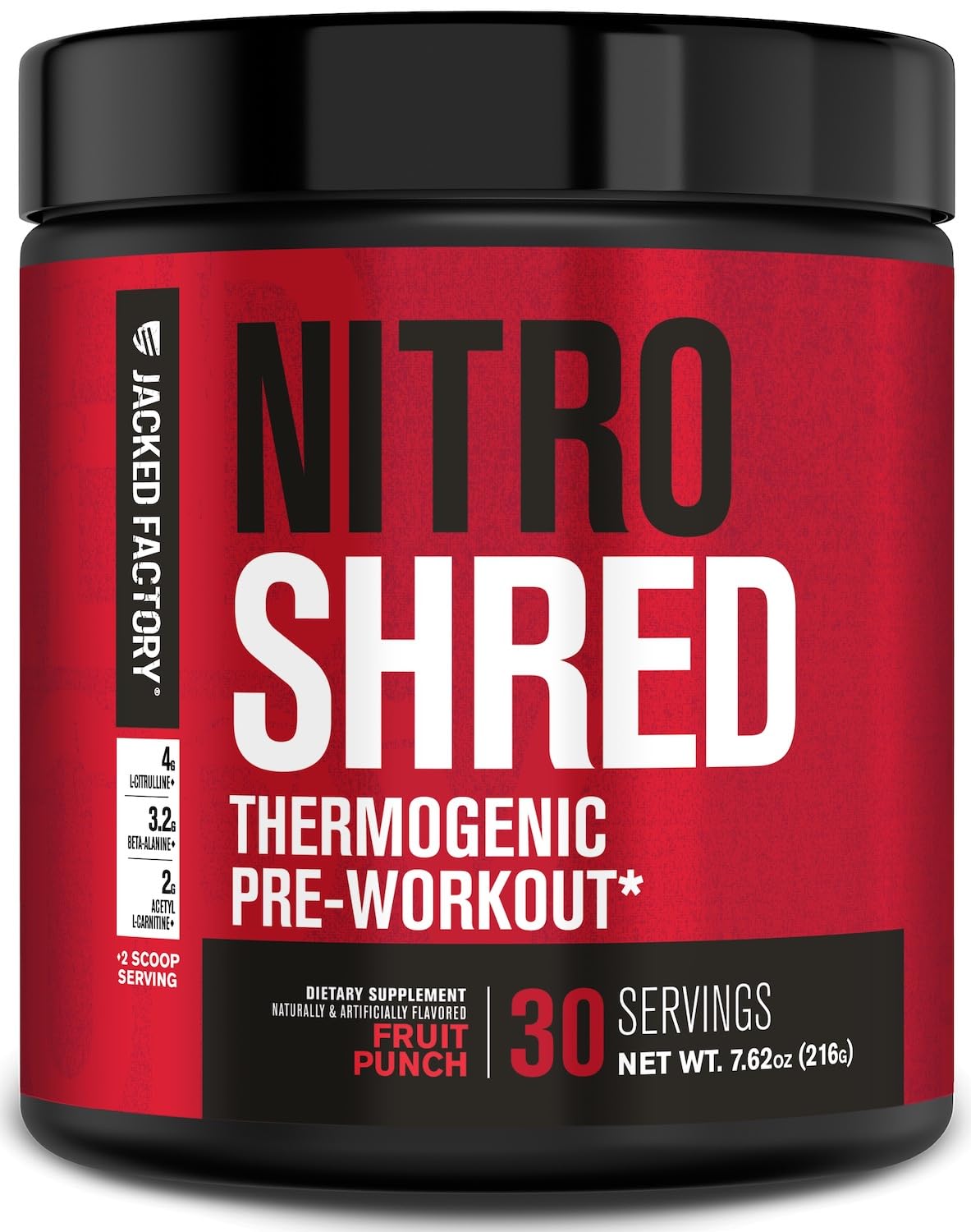 Jacked Factory NITROSURGE Shred Pre Workout Supplement - Energy Booster, Instant Strength Gains, Sharp Focus, Powerful Pumps - Nitric Oxide Booster & PreWorkout Powder - 30Sv, Fruit Punch Jacked Factory buy supplements canada