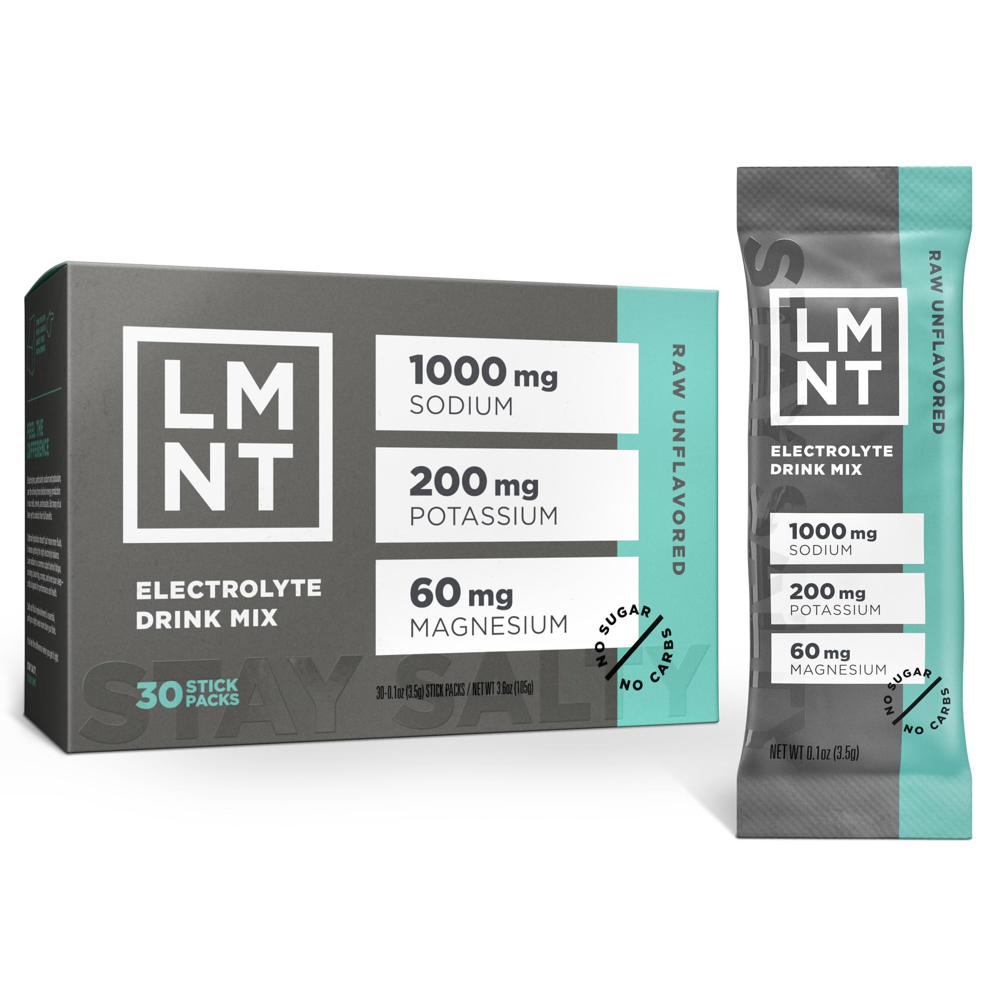 LMNT Zero Sugar Electrolytes - Raw Unflavored Salt | Drink Mix | 30-Count Drink LMNT buy supplements canada