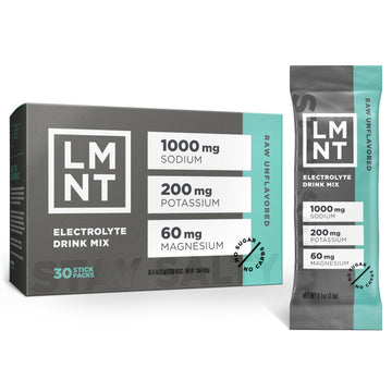 LMNT Zero Sugar Electrolytes - Raw Unflavored Salt | Drink Mix | 30-Count Drink LMNT buy supplements canada