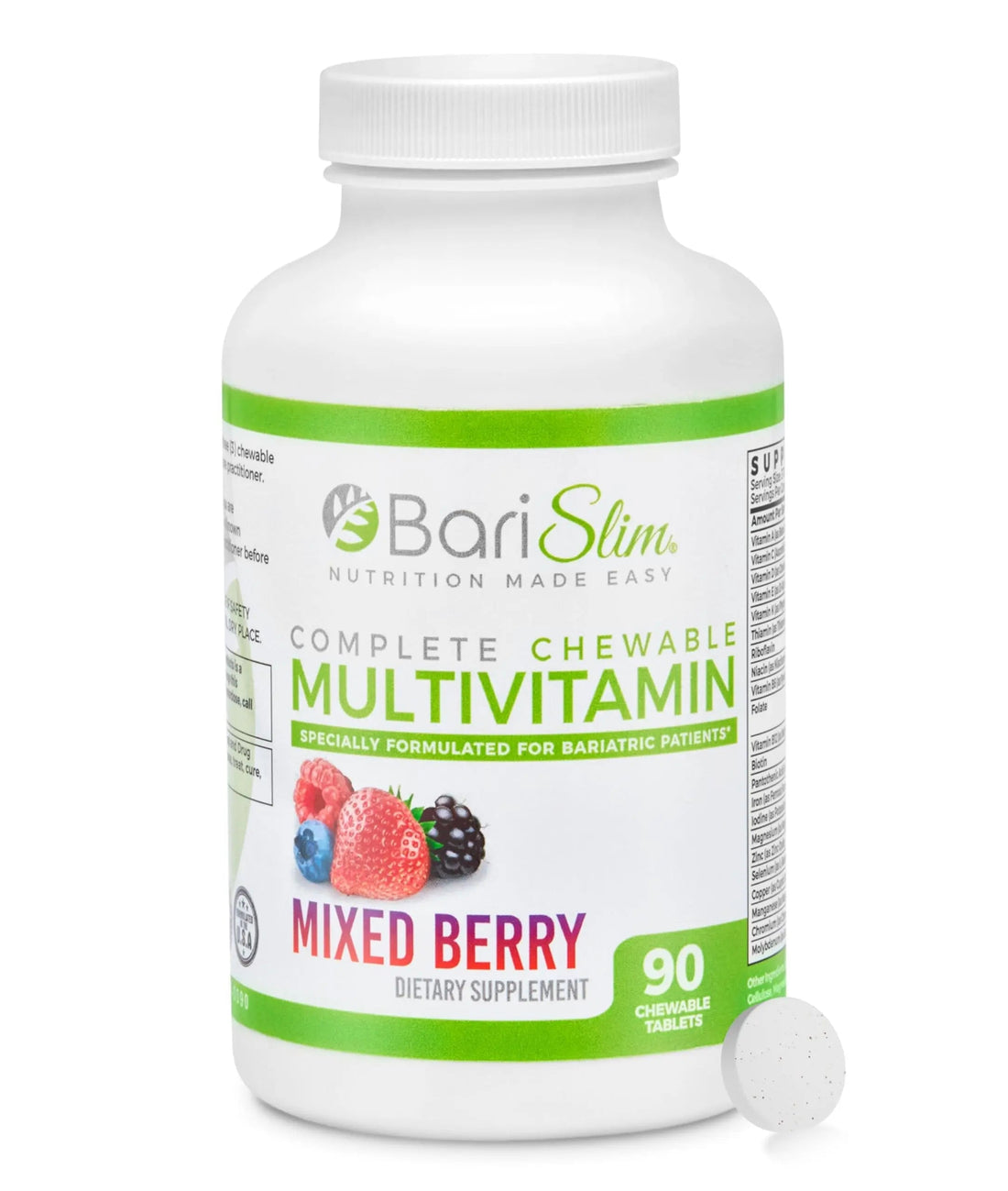 BariSlim Complete Chewable Bariatric Multivitamin Tablets - 45 mg Iron - Bariatric Vitamin & Supplement for Post Bariatric Surgery Including Gastric Bypass BariSlim buy supplements canada