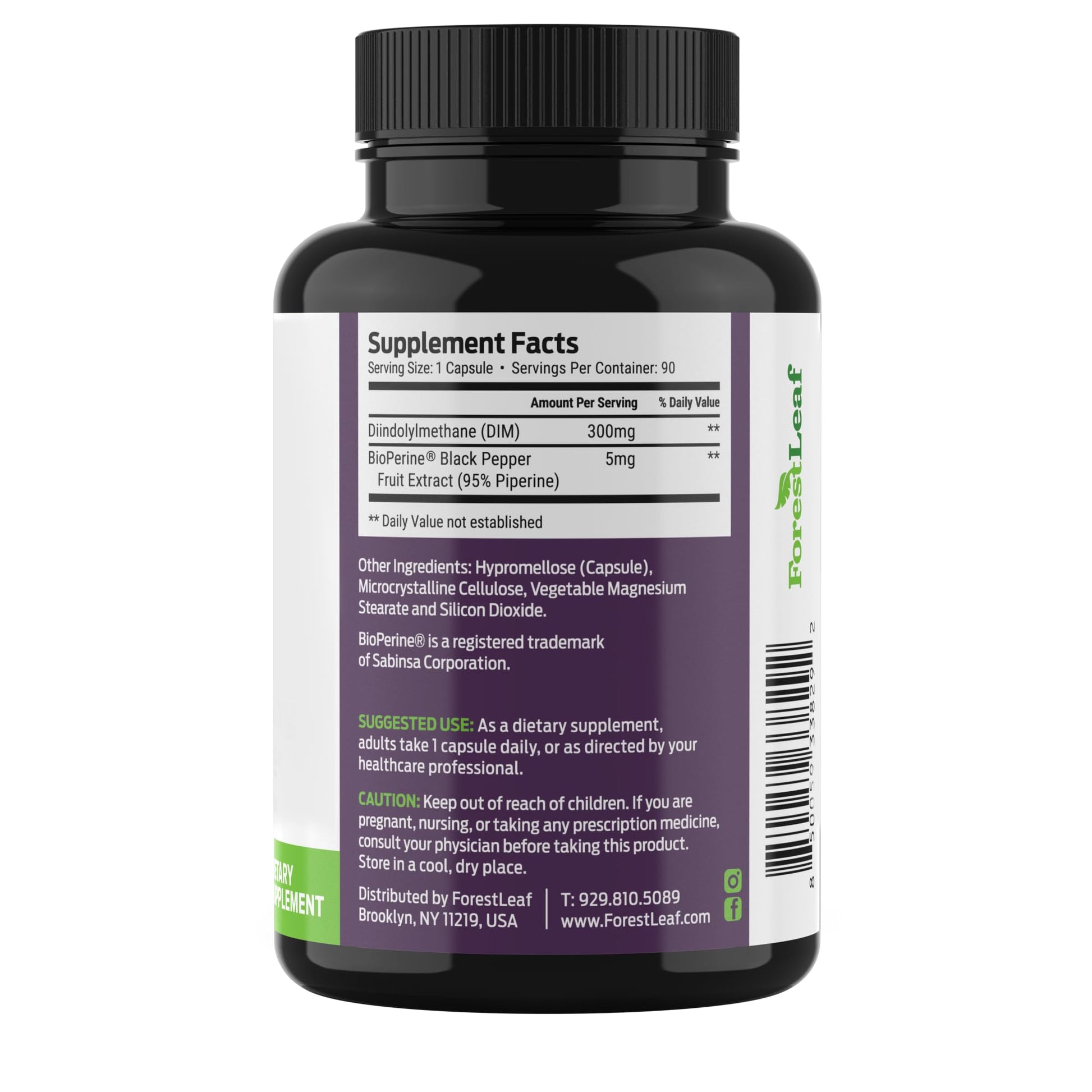 ForestLeaf DIM Supplement - 300mg DIM Estrogen Supplement for Women/Men - Diindolylmethane with BioPerine Black Pepper - Support for Detox, Metabolism, Hormone Balance & Menopause - 90 Caps ForestLeaf buy supplements canada