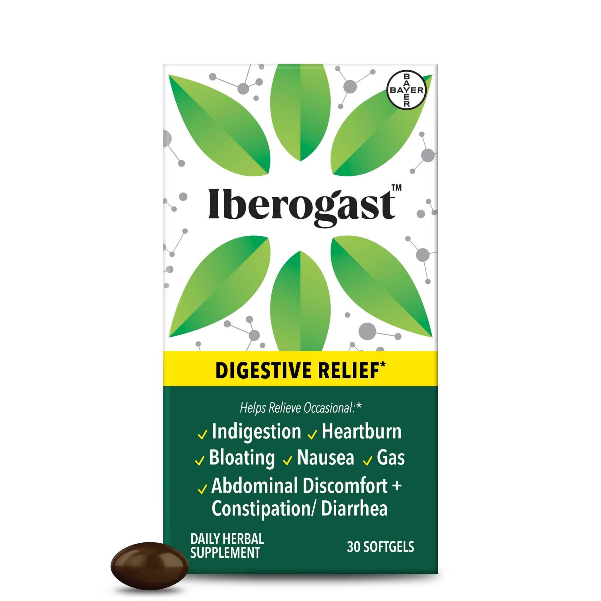 Iberogast Softgels, Herbal Relief of Stomach Upsets: Occasional Indigestion, Bloating, Gas, Nausea, Upset Stomach; 6-Herb Blend with Iberis Amara, Iberogast buy supplements canada