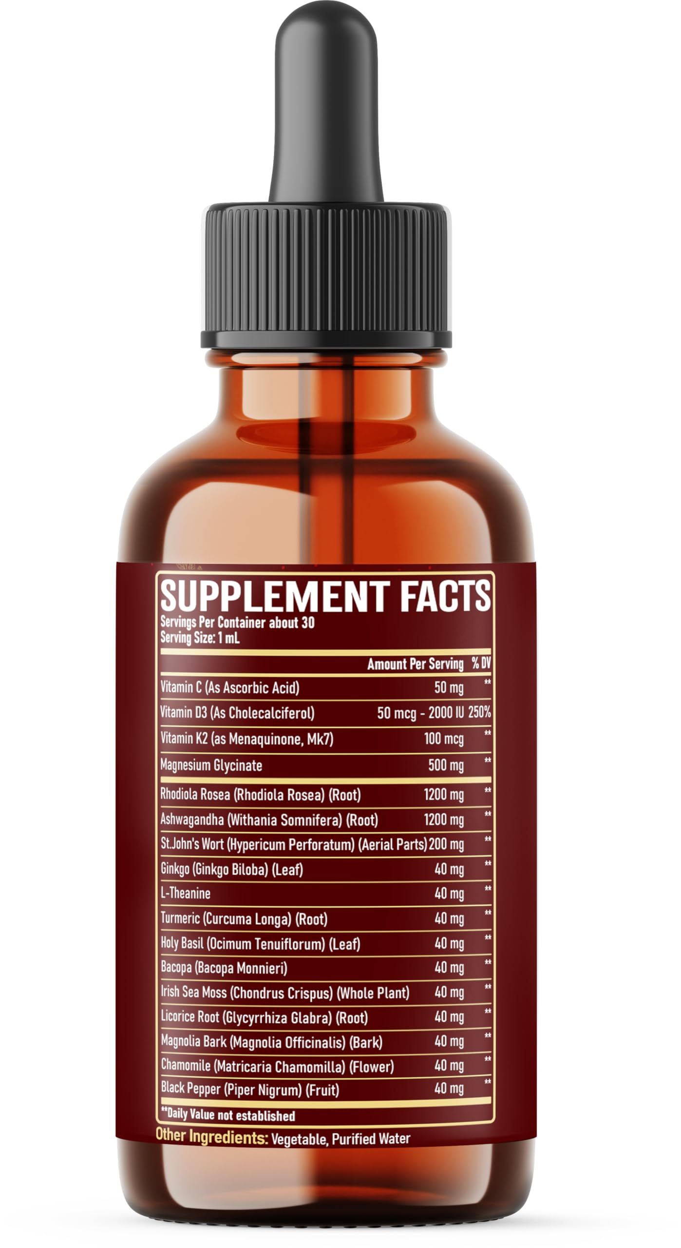 NUQIIT 17in1 Rhodiola Rosea Liquid Drops Tincture w/Ashwagandha Magnesium, L-Theanine. Ultra Rhodiola Cortisol Supplement, Rhodiola Root for Mood, Energy - 1 FL Oz - 60 Day Supply NUQIIT buy supplements canada