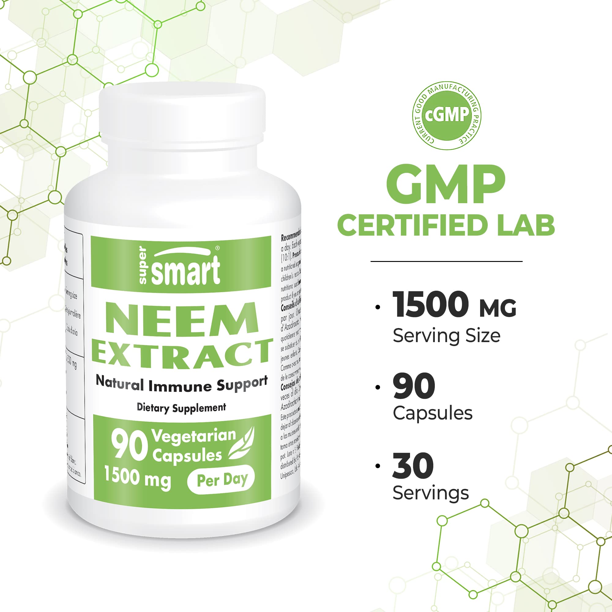 Supersmart - Neem Supplement 1500 mg per Day (Azadirachta Indica Leaf Oil Extract) Supersmart buy supplements canada