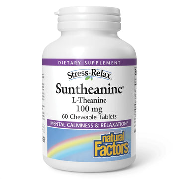 Natural Factors Suntheanine L-Theanine 100 mg - Health Supplement for Calm Outlook - L-Theanine Supplement Supports Relaxing Sleep & Aids Against Drowsiness Natural Factors buy supplements canada