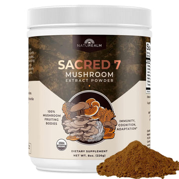 Naturealm Sacred 7 Mushroom Extract Powder - USDA Organic - Lion's Mane, Reishi Naturealm buy supplements canada