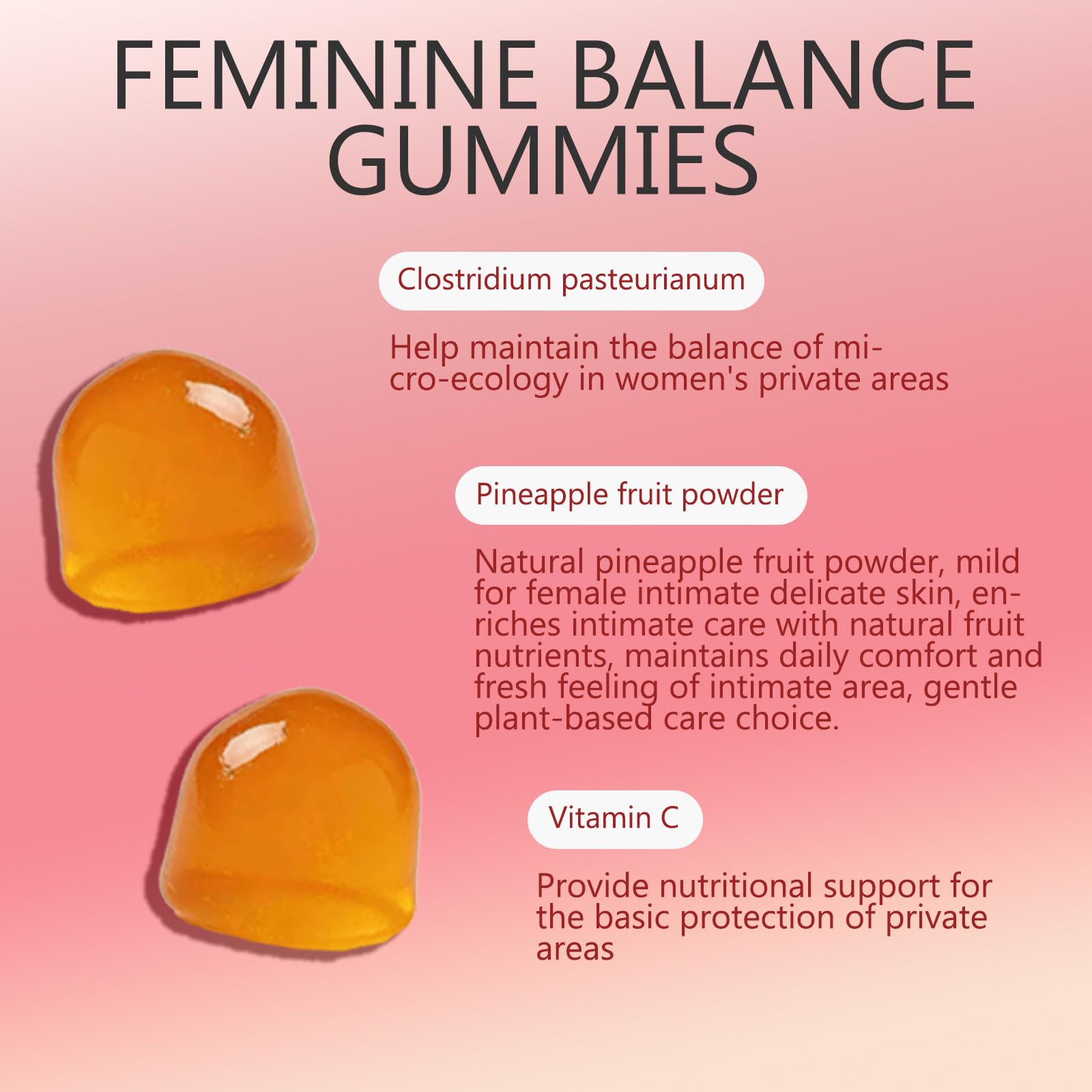 YFDSRF Feminine Balance Probiotic Gummies for Women - with Hawaiian Pineapple, pH Balance Support, Healthy Odor & Flora, Vaginal & Immune Health, Vegan Dietary Supplement - 60 Gummies (1) YFDSRF buy supplements canada