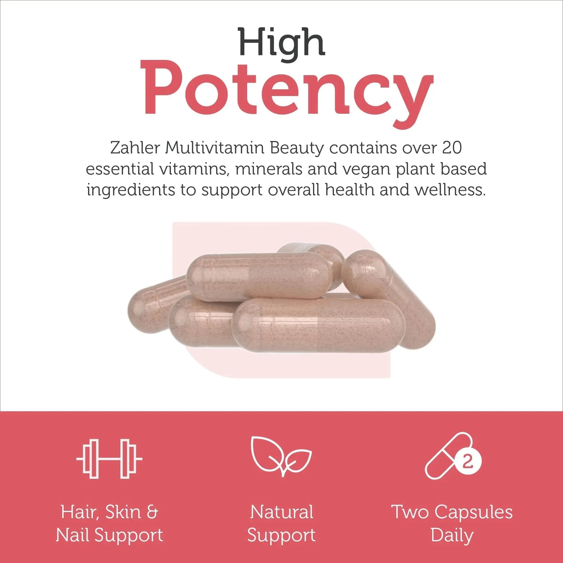 Zahler Multivitamin Beauty + Skin Hair and Nails Support, Multivitamin for Women and Men with Iron, Certified Kosher, 60 Capsules Zahler buy supplements canada