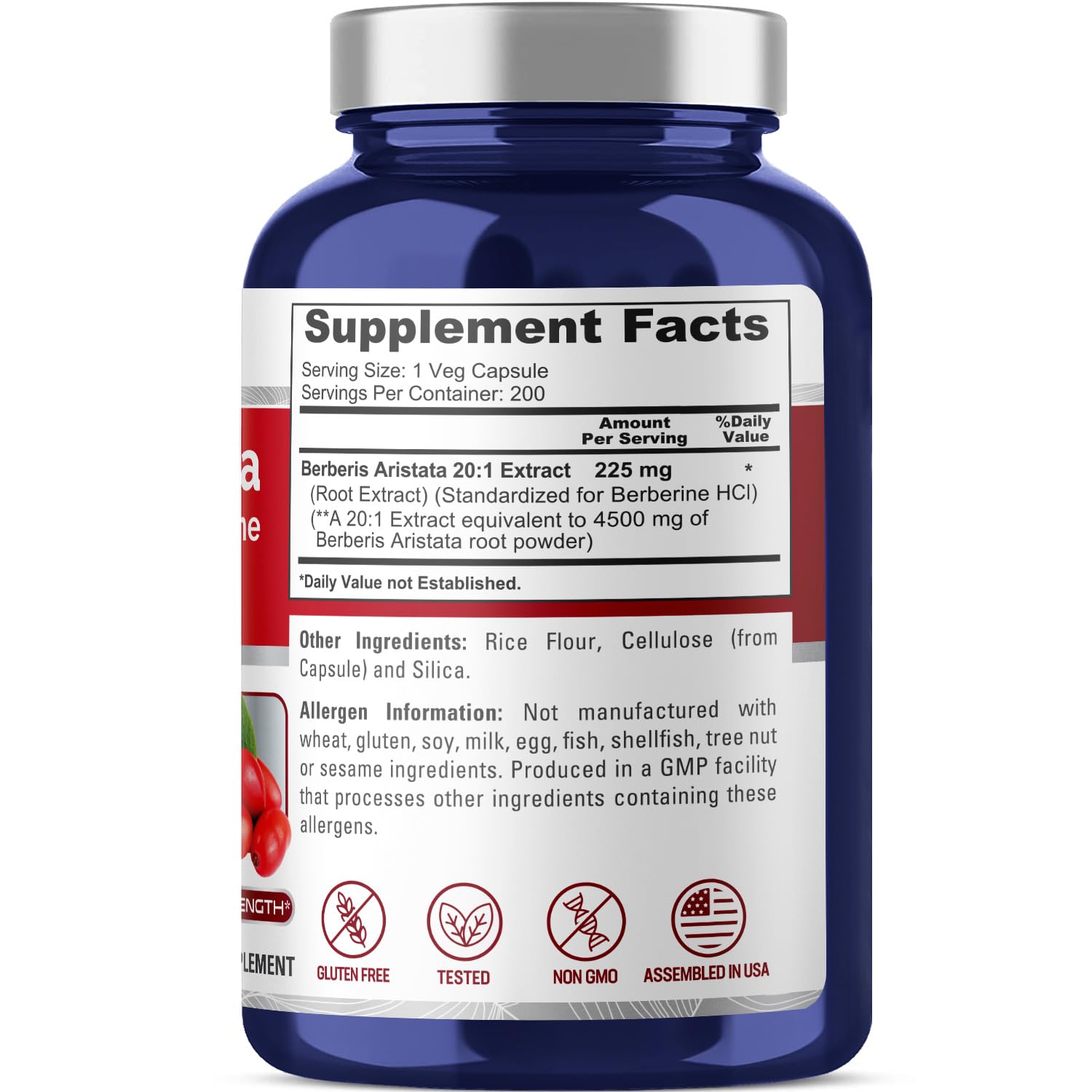 NusaPure Berberine HCI 4500 mg - 200 Veggie Caps - 6 Months Supply - (100% Vegetarian NusaPure buy supplements canada