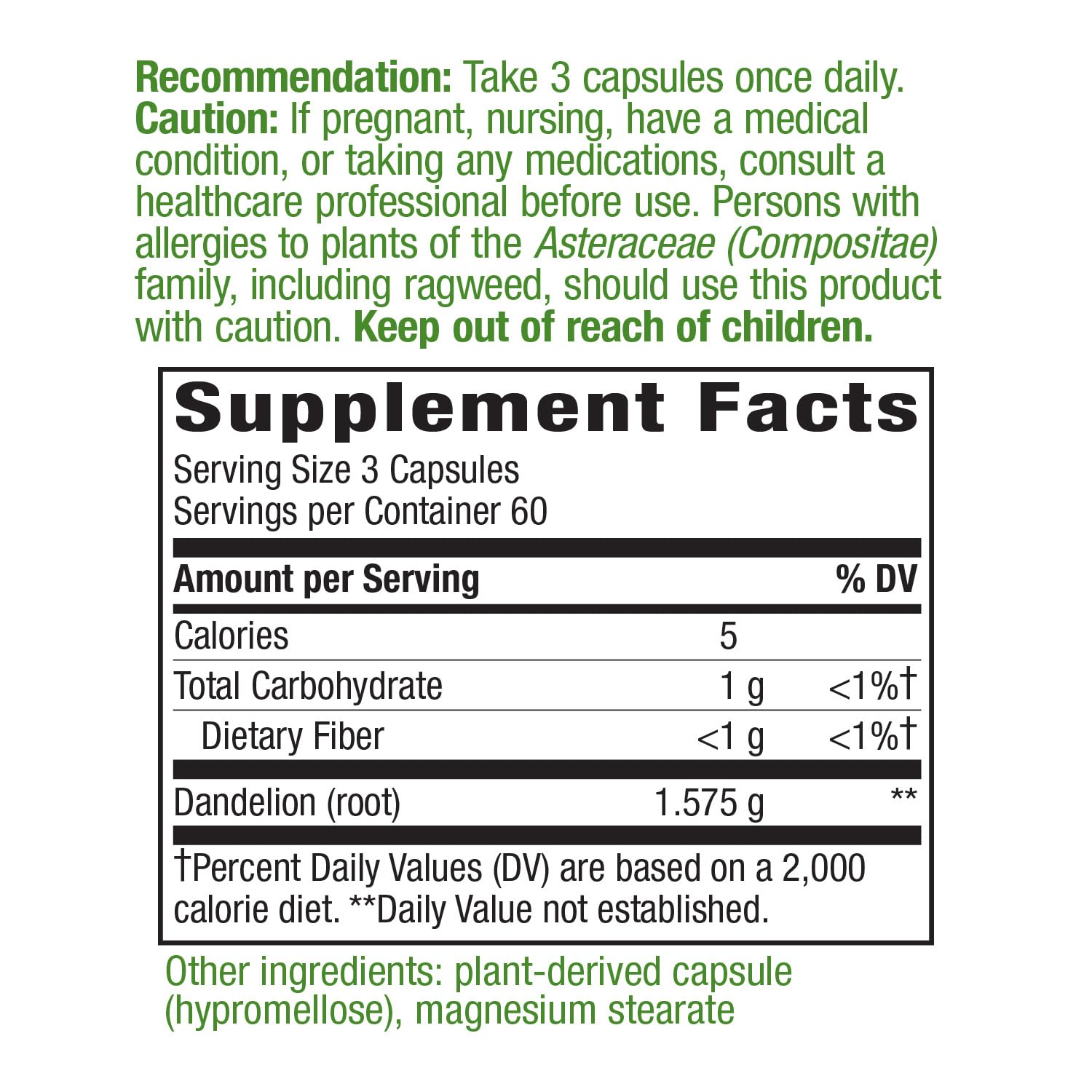 Nature's Way Dandelion Root Diuretic Herb* 525 mg per Capsule Non-GMO Nature's Way buy supplements canada