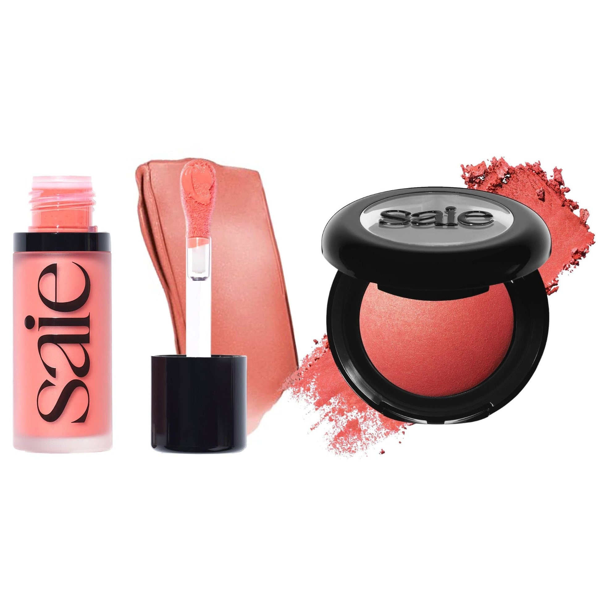 Saie Cheek Flush Duo - Dew Liquid Blush (.40 oz, Poppy), SuperSuede Baked Powder Blush (.01 oz, Stella) - Layerable, Skin-Nourishing Blushes for a Seamless Radiant Finish Saie buy supplements canada