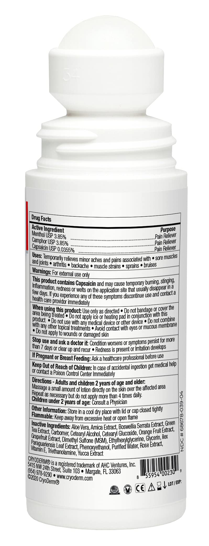 Pkg of 3 CryoDerm Heat Roll-On CryoDerm buy supplements canada