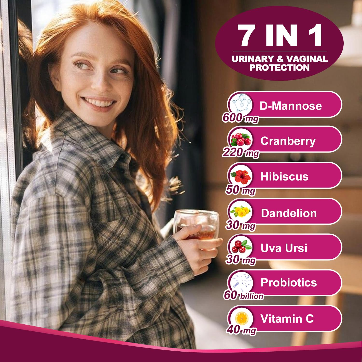 NATURE TARGET Probiotics for Women Urinary Tract Health with D Mannose & Cranberry - 60 Billion CFUs Vaginal Probiotics for Digestive Health, UTI & PH Balance with Prebiotics - 90 Capsules NATURE TARGET buy supplements canada